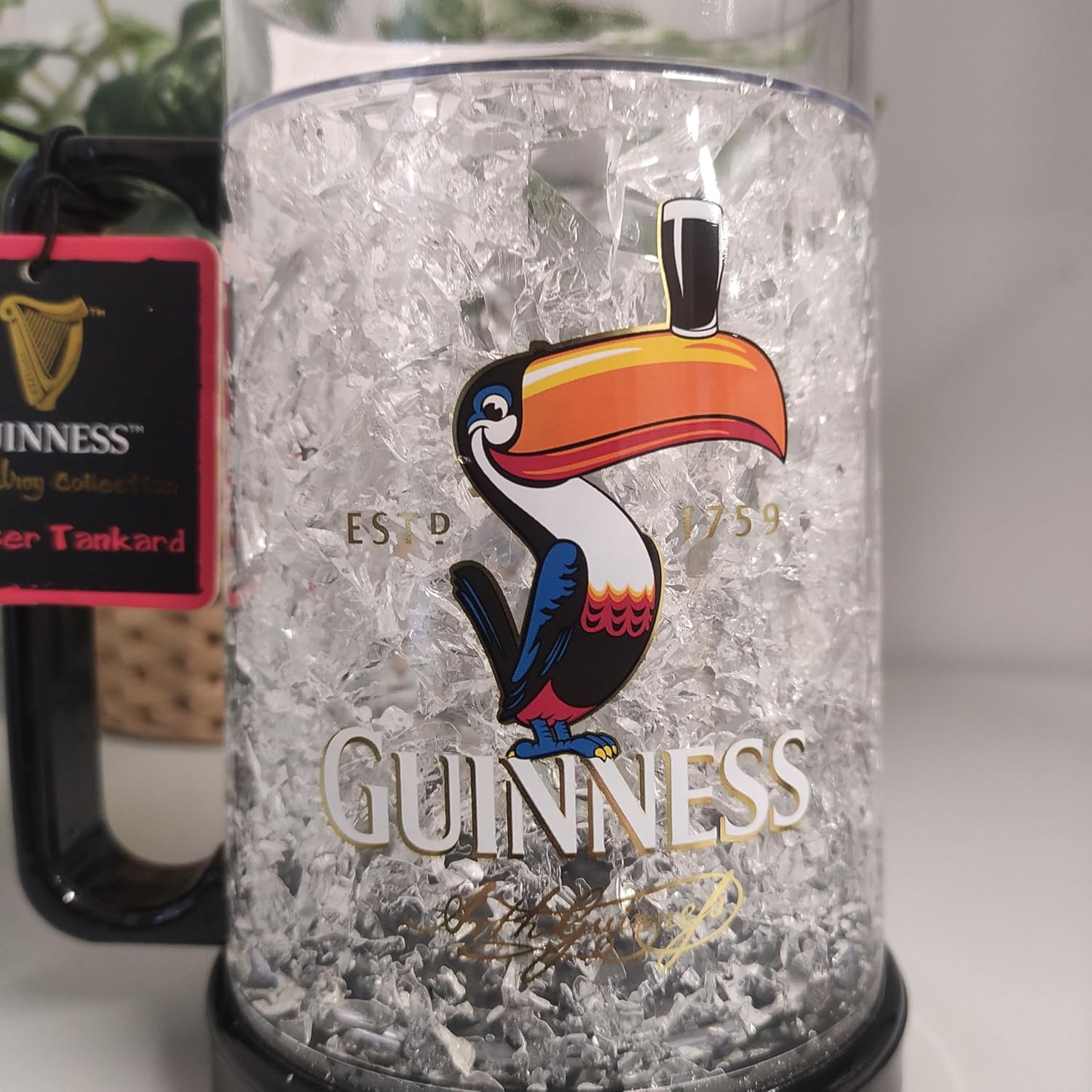 Shamrock Gift Company Official Guinness Beer Glass - Freezer Tankard - Toucan Design
