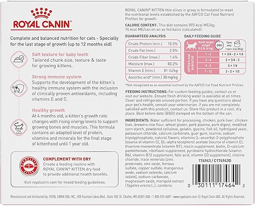Miniatura 2 de Comida enlatada para gatos, de Royal Canin, salud felina, nutrición instintiva de adultos, rebanadas delgadas en salsa, Paquete de 6