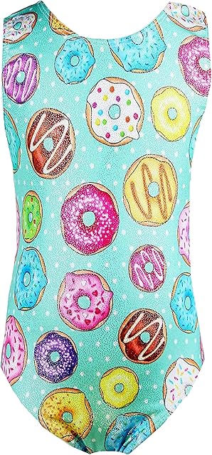 Collant de ginástica Midout Tollder para meninas, chique, fofo, uma peça, biketard brilhante para crianças 2-9T