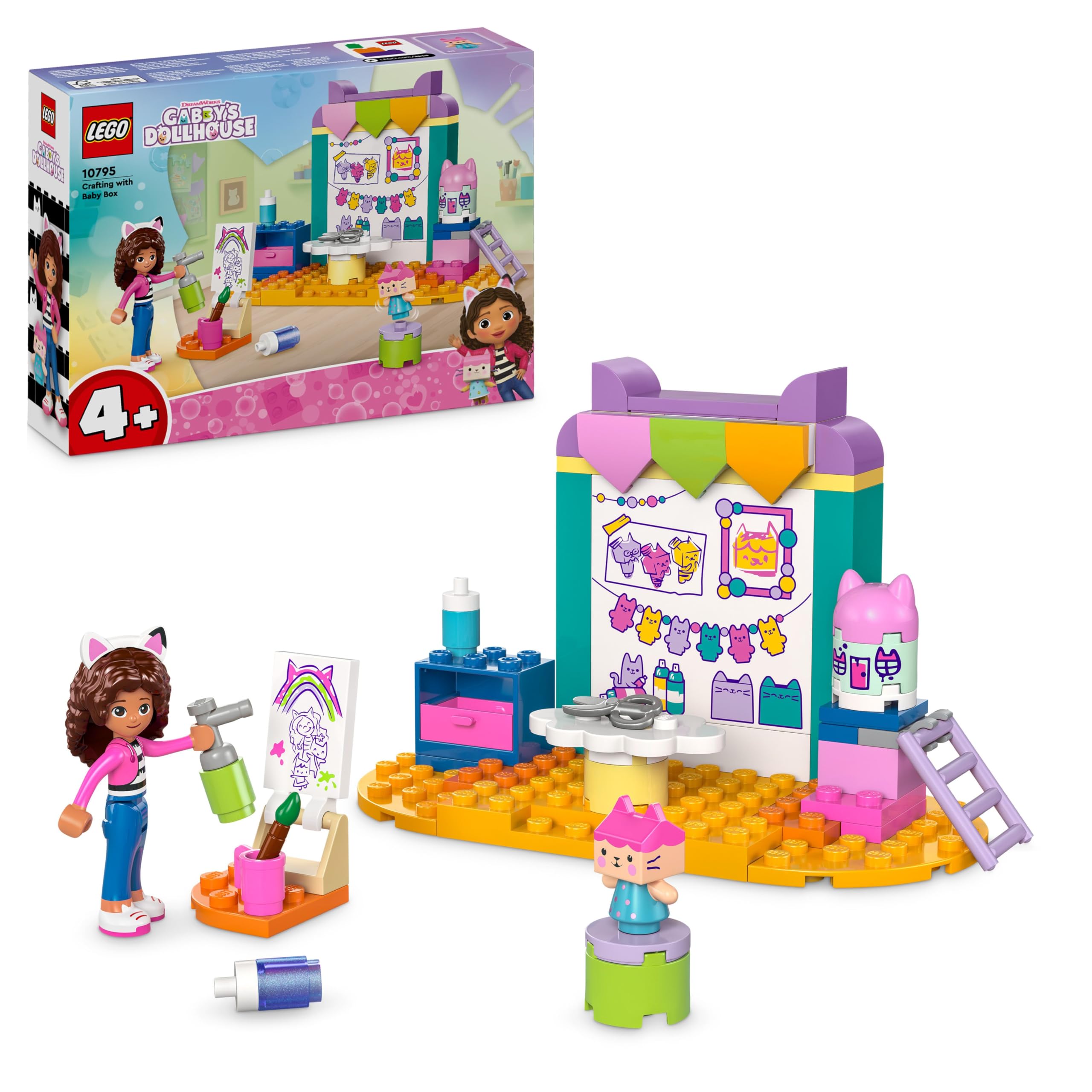 Gabby’s Dollhouse Crafting with Baby Box Toy for 4 Plus Year Old Kids, Girls & Boys, Preschool Learning Toys for Imaginative play, Birthday Gift Idea 10795