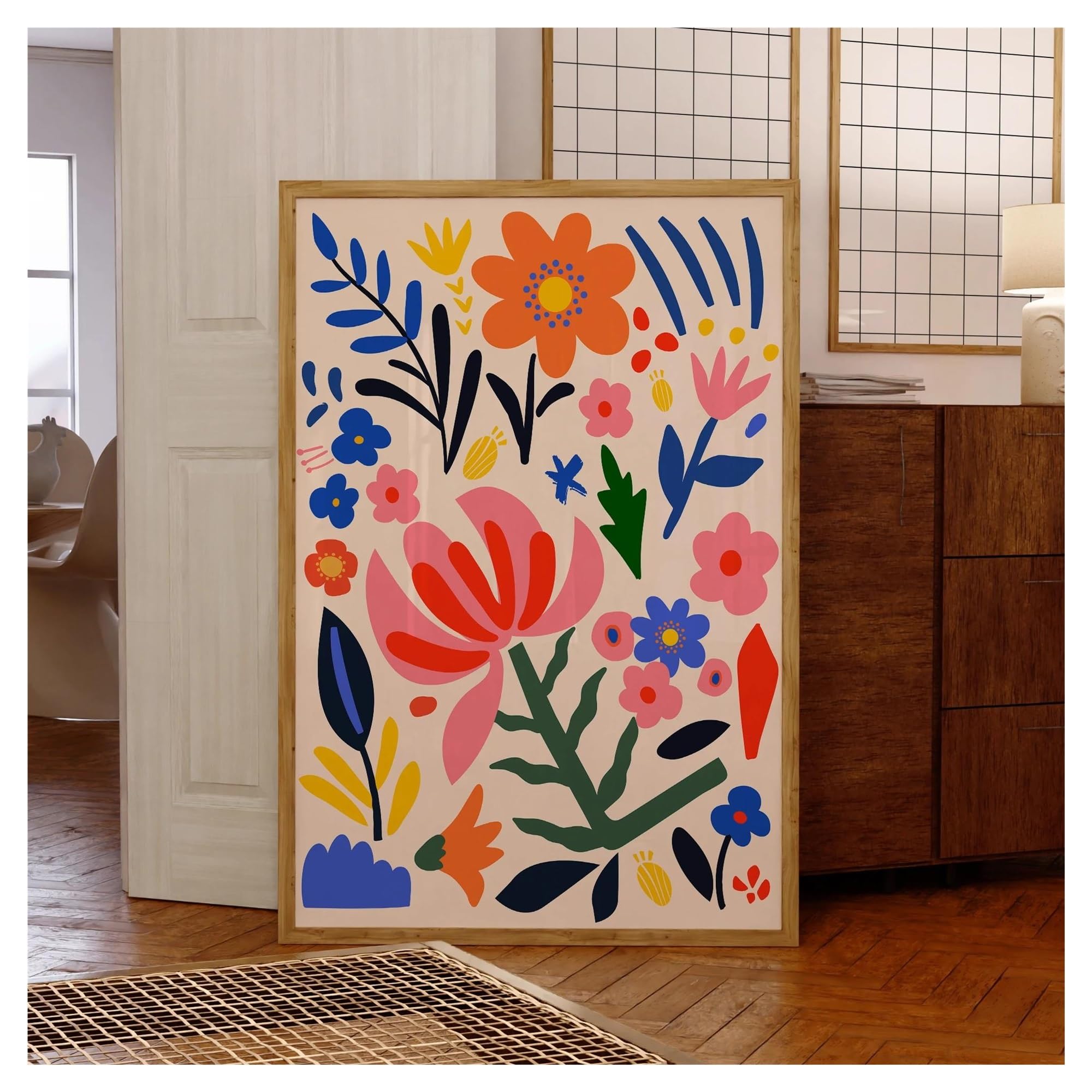Affiche photo bouquet de fleurs minimaliste moderne pour impression sur toile murale 50x70