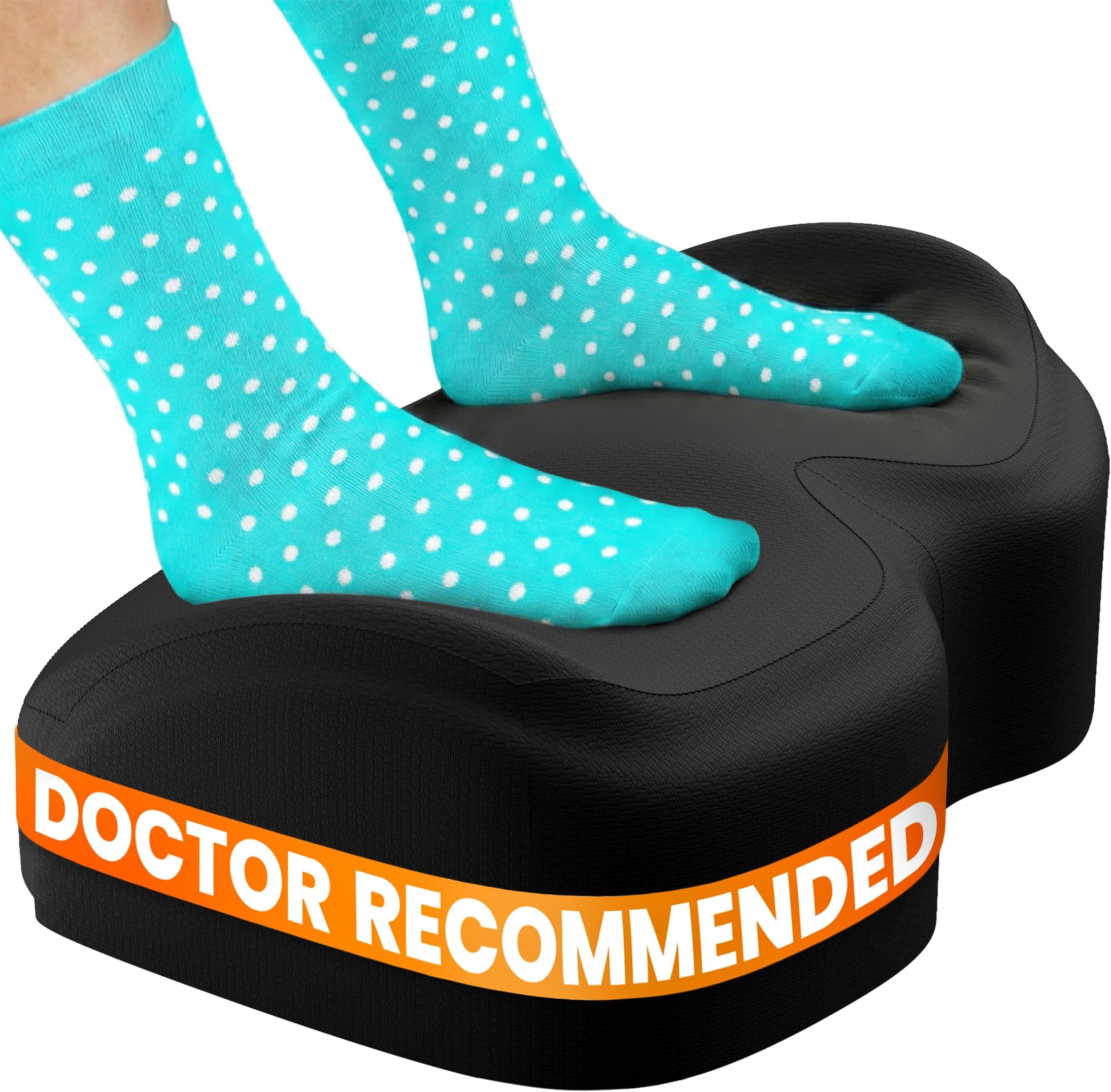 Everlasting Comfort Foot Rest for Under Desk at Work - Memory Foam Office Foot Stool & Under Desk Footrest Leg Elevation Pillow for Gaming & Home Office, Supports Posture