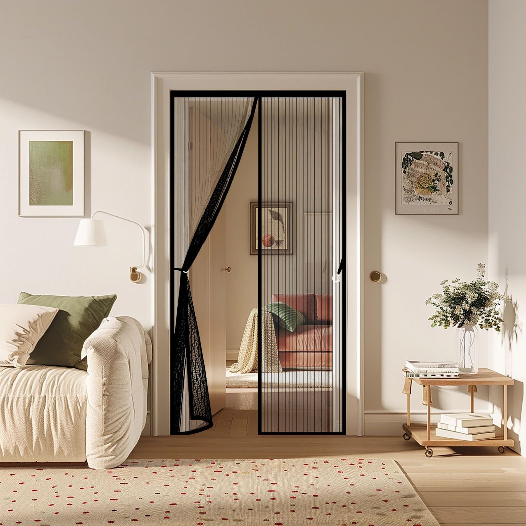 Moustiquaire magnétique de porte pour un été serein au balcon