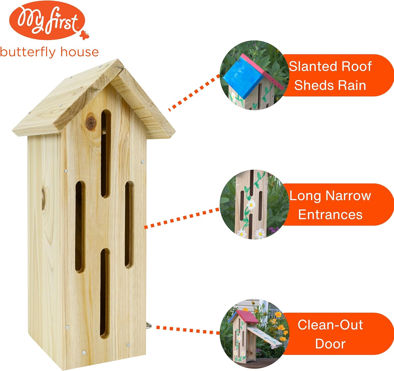 Nature's Way My First Butterfly House DIY Art Craft Kit - Creative Wooden Building & Painting STEM Gift for Kids and Adults