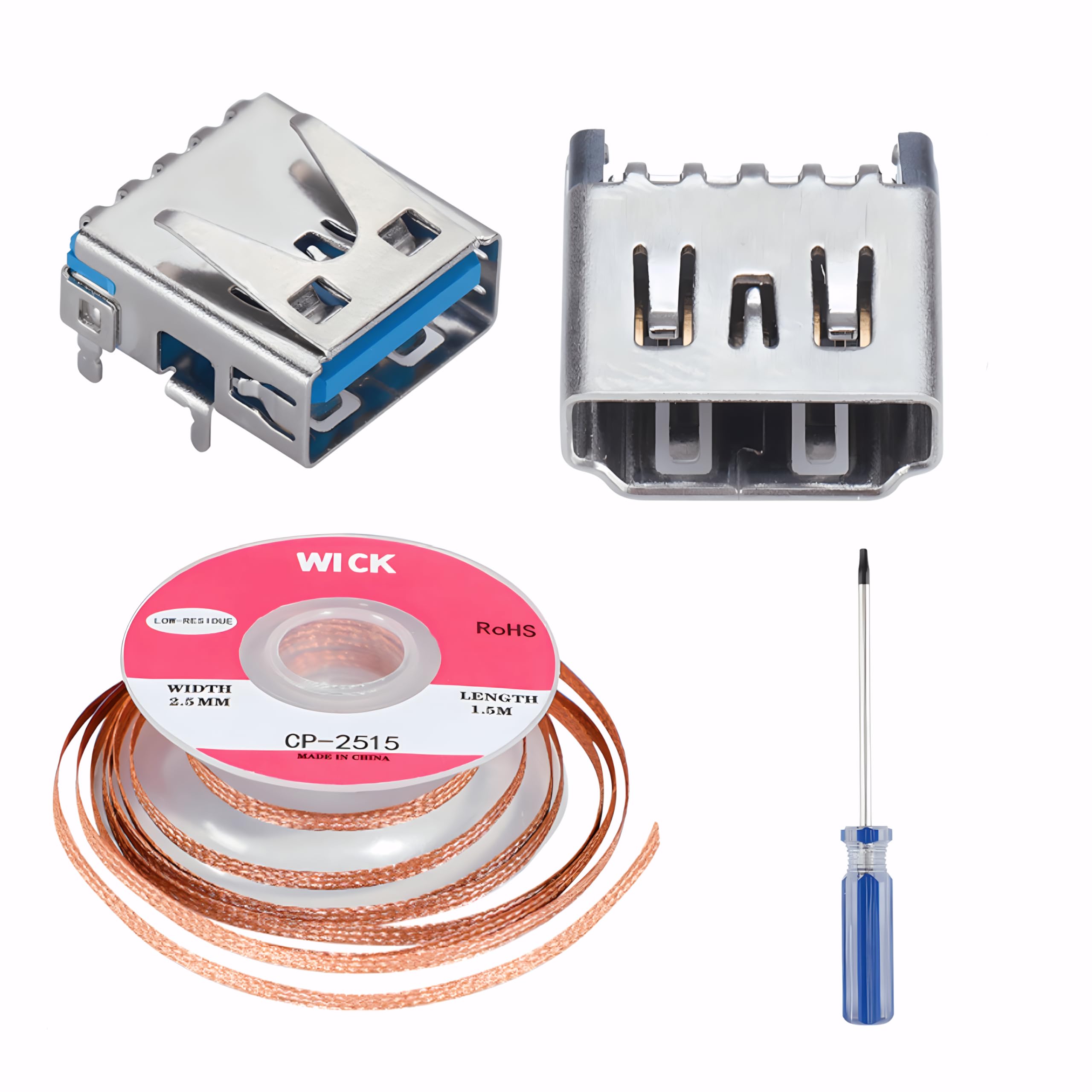 Repair Kit 1 HDMI Port 1 USB Port Solder Sucker Braid Tool
