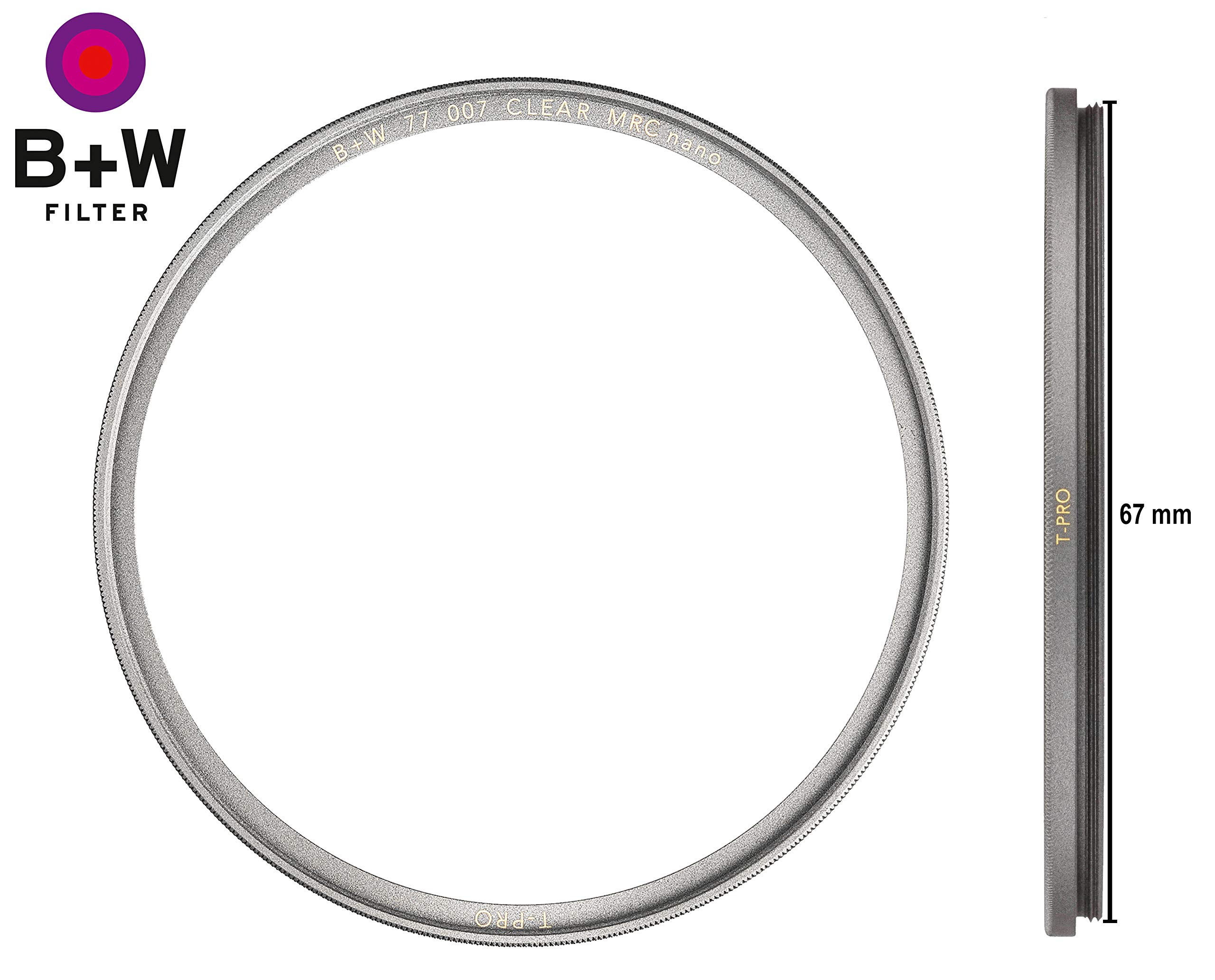 B&W 007 Schutz-Filter, Clear Filter T-Pro, Titan-Finish, MRC Nano, 16x vergütet, super Slim, Premium 1097738 67
