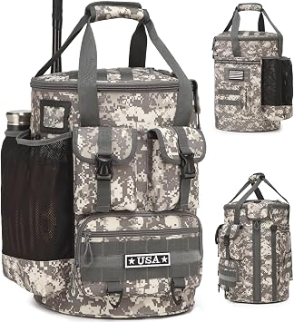 Baseball Bucket Bag, Softball Coaches Bags Fit 6 Gallon Buket | Baseball Coaching Accessories Organizer with Insulation Pocket for Bat, Gloves, Scoreboards