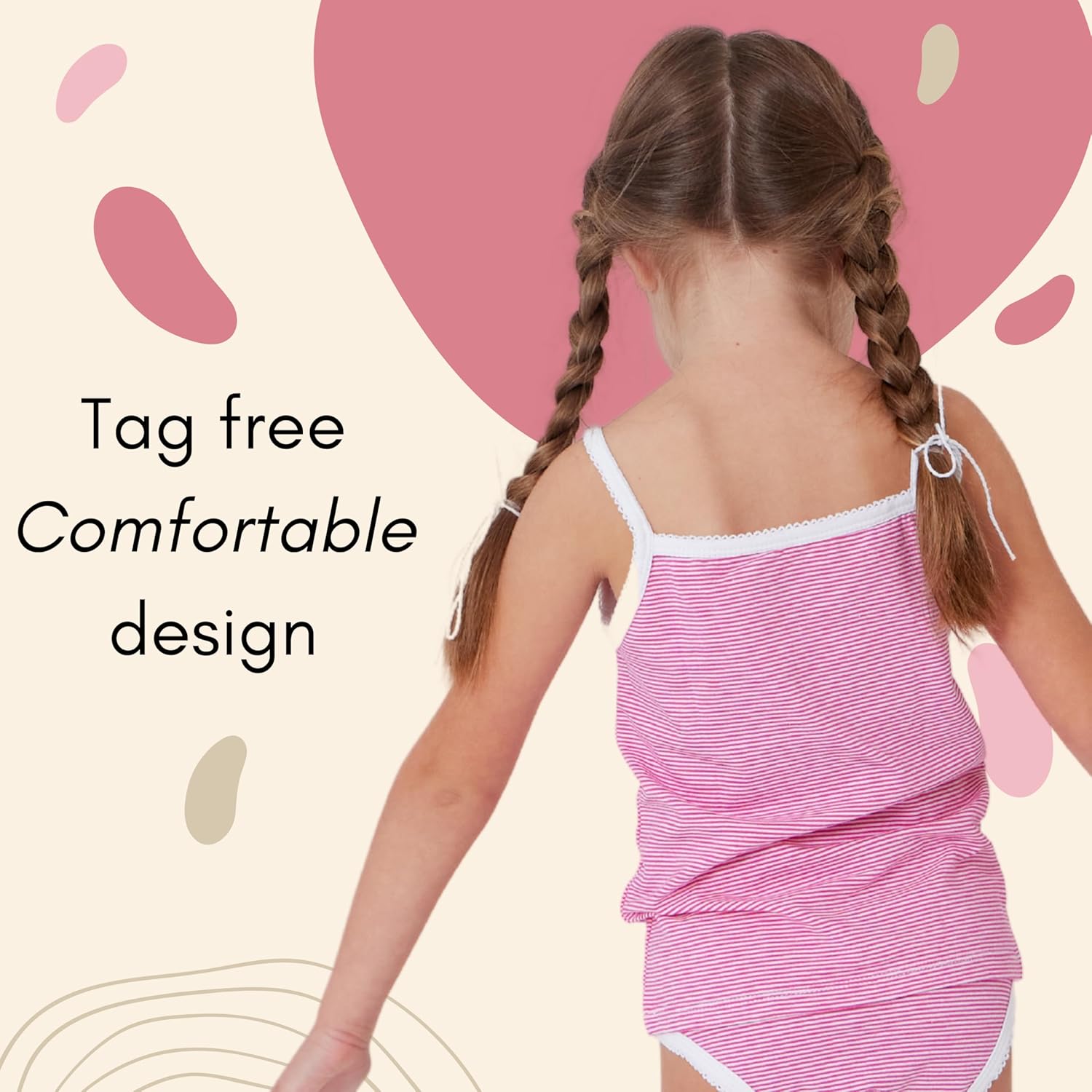 Feathers Girls and Toddler Undershirts - Kids Camisoles - Super Soft Cotton - Image 6
