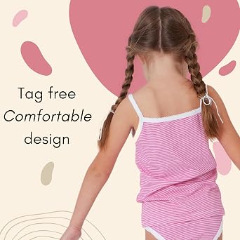 Feathers Girls Undershirts Cotton Tagless Cami Tank Tops, Sizes 2-16