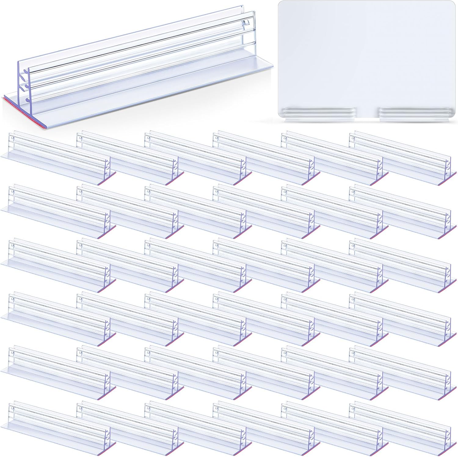 Thyle 240 Pack 3 x 1 Inch Sneeze Guard Gripper Sign Holder with Adhesive