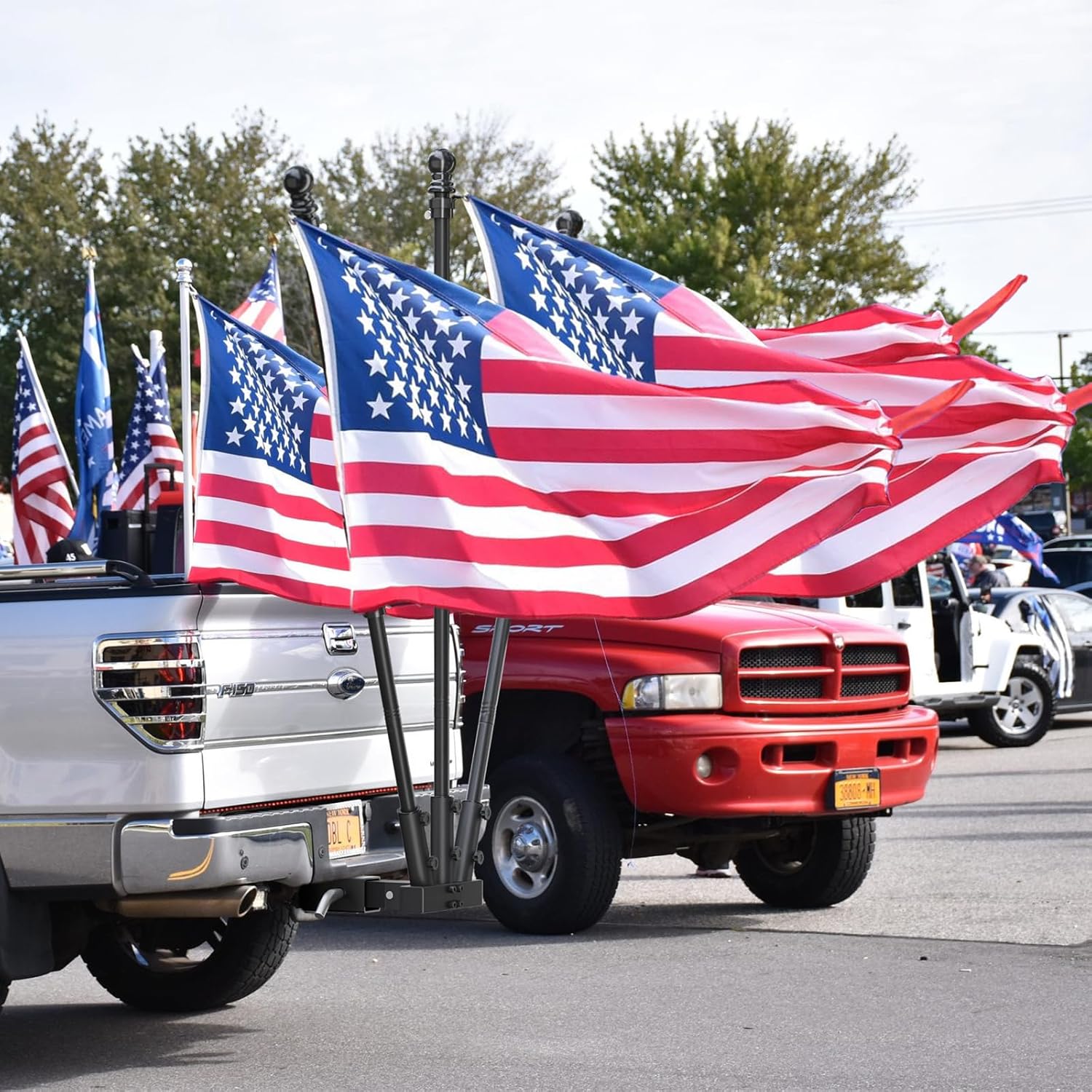 Flag Pole Holder, Heavy Duty Hitch Flag Pole Holder for 2" Receiver, Flag Pole Holder for Outside House, Universal Trailer Hitch Flag Pole Mount for Truck SUV Camper - Image 6