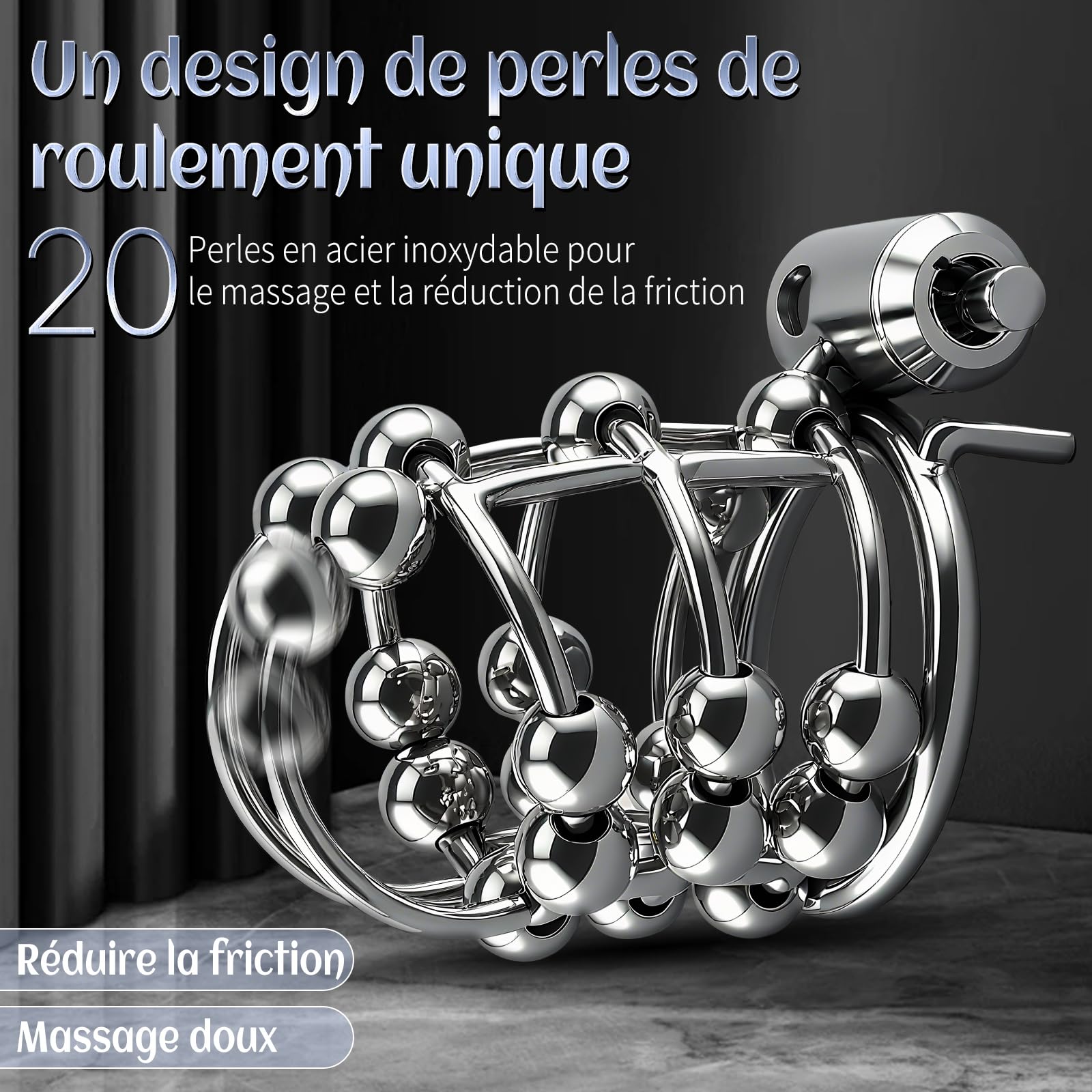 Cage de Chasteté Pénis Sex Toýs Homme Couple - Cage à Pénis Avec Anneaux de 3 Tailles, Cathéter Urétral et Ceinture de Chasteté, BDSM Cock Cage Serrure Invisible pour Empêcher L‘érection