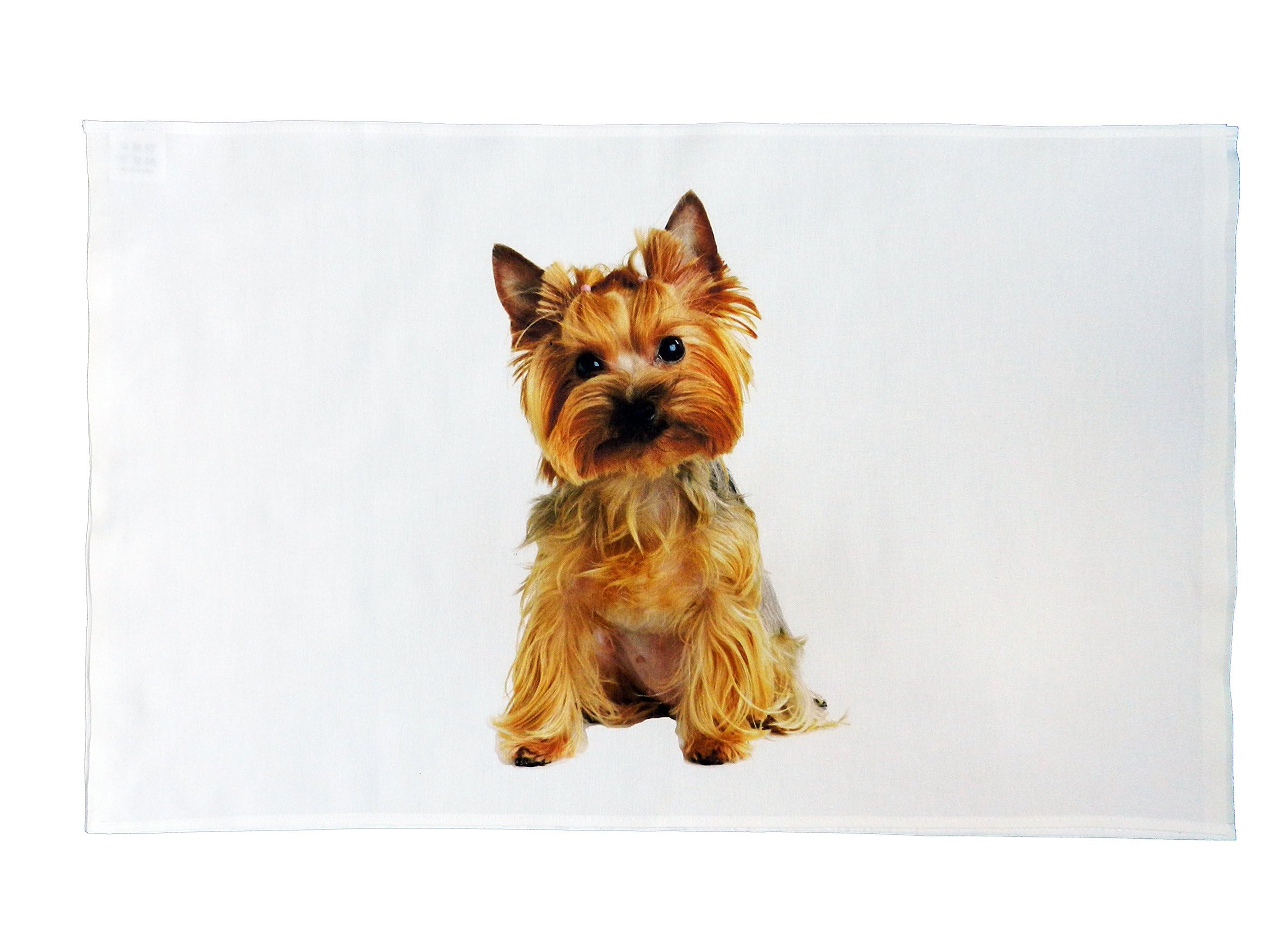 Half a Donkey Yorkshire Terrier Dog Large Cotton Tea Towel