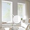 Persianas Falsa Madera para Ventanas Interiores, Ancho 36 pulgadas x Alto 48 pulgadas, Inalámbricas con Valance para Hogar, Lamas Privadas sin Agujeros, Persianas Blancas de 2 pulgadas para Cocina, Baño y Sala 3