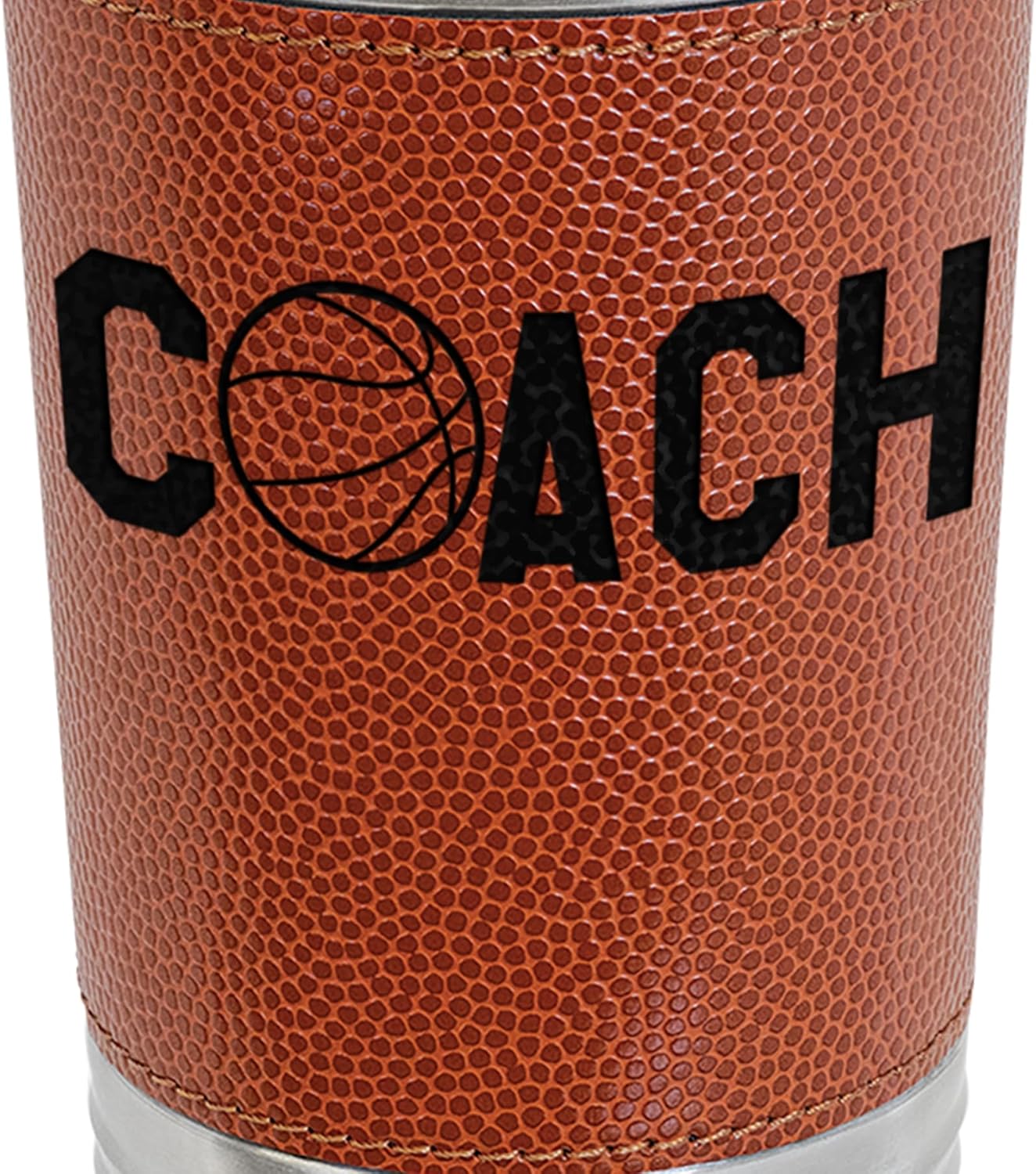 Basketball Coach Stainless Steel Tumbler - 20oz Insulated - Textured Basketball Look and Feel - Image 2