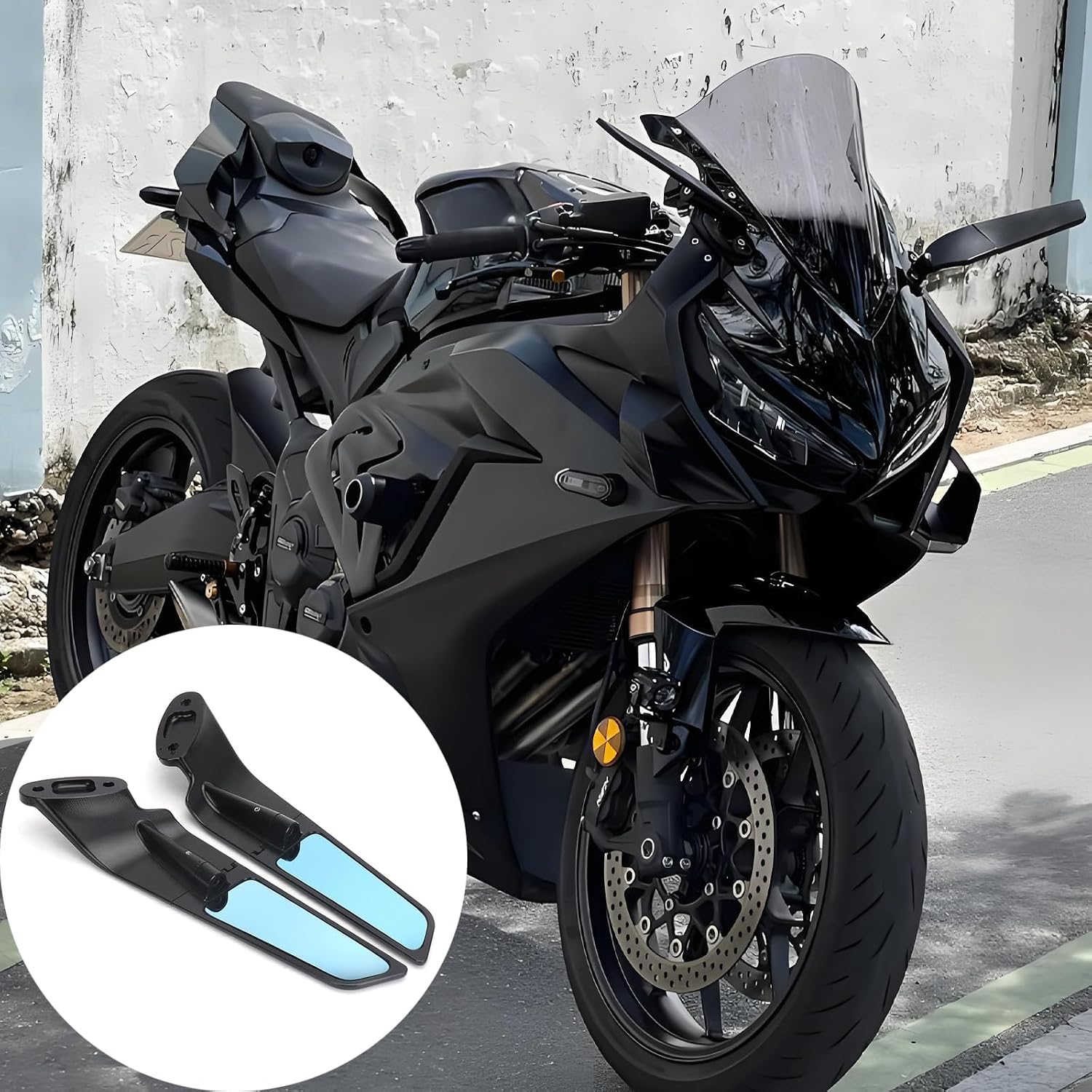 Motorcycle Rearview Mirrors Compatible with Honda CBR650R (2019-2024) CBR 650R cbr650r Aluminum Rotating Side Mirrors Anti-glare Wind Wing Mirror Motorcycle Accessories Rearview Mirrors for CBR 650r