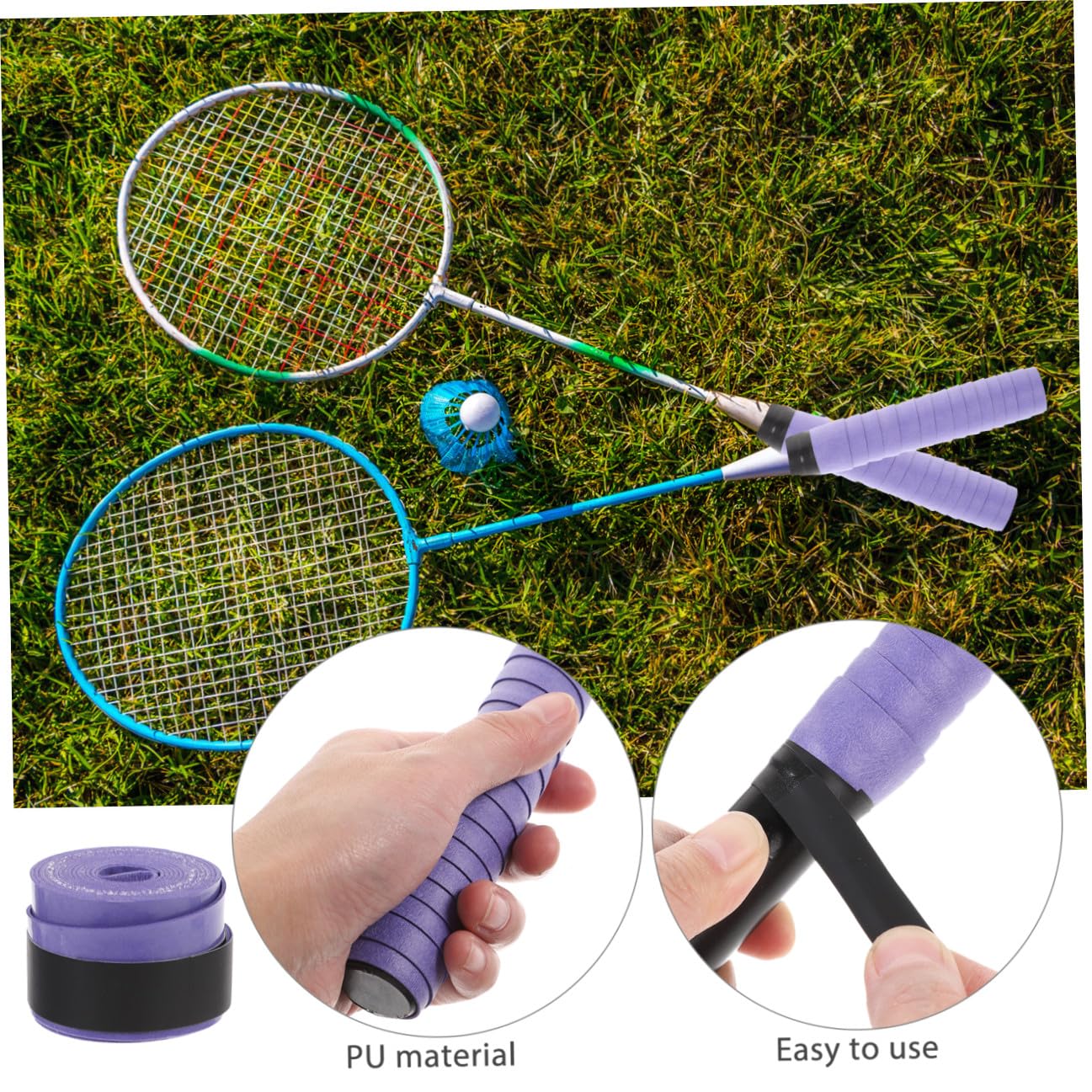 Fascia Impugnatura Assorbente per Racchetta da Tennis Overgrip per Racchette da Badminton Fasce per Racchette Assorbenti Il ​​Sudore Rifornimenti di Supporto Viola,Porpora