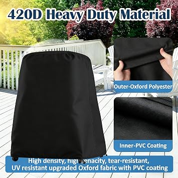 Barbecue Cover, Pizza Oven Cover for Gozney Pizza Oven,420D Outdoor Camping Wood Burner Storage Protective Cover Heavy Duty Waterproof Grill Oven Cover