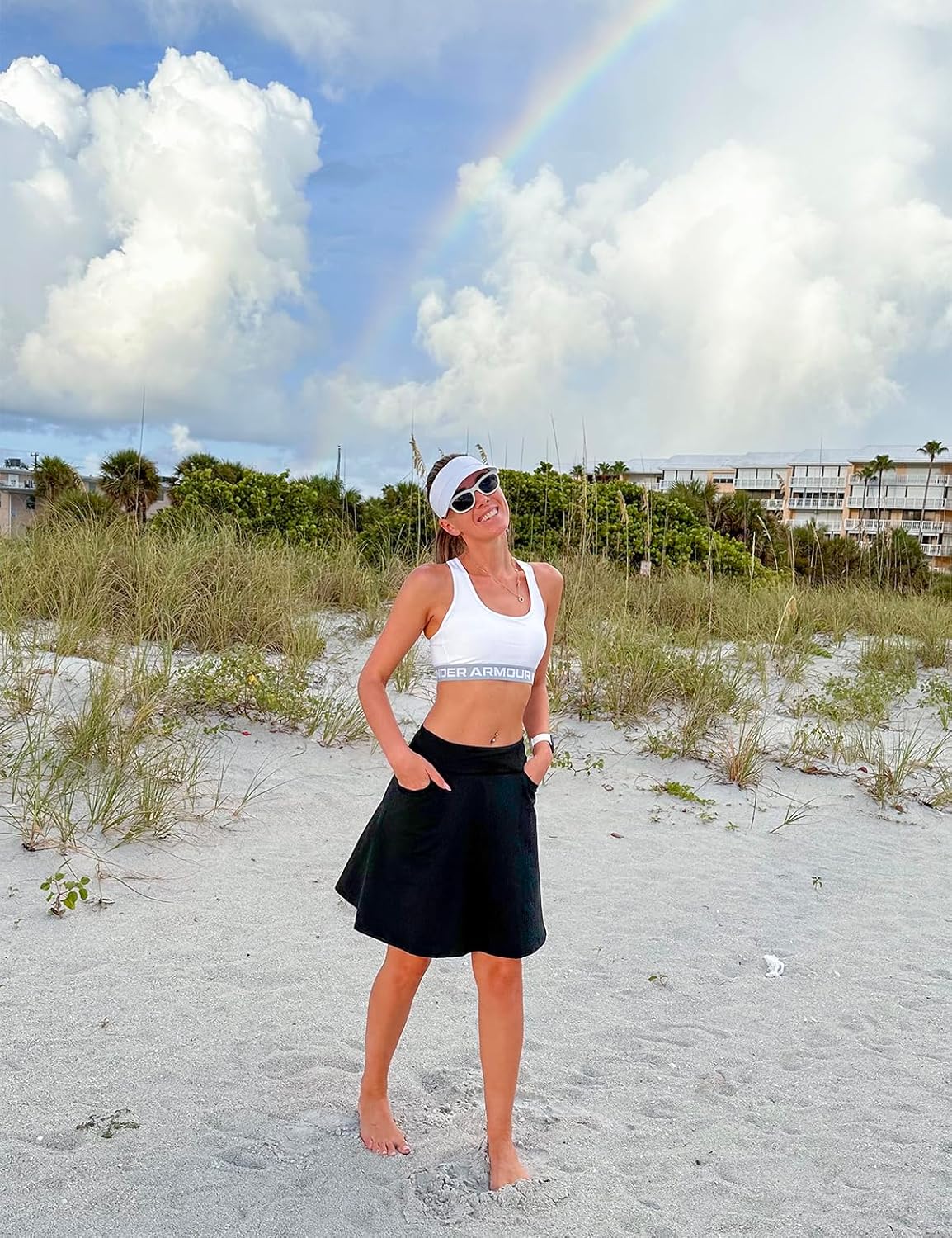 Fulbelle Golf Skorts Skirts for Women with 3 Pockets 20" Knee Length High Waisted Skorts - Image 5