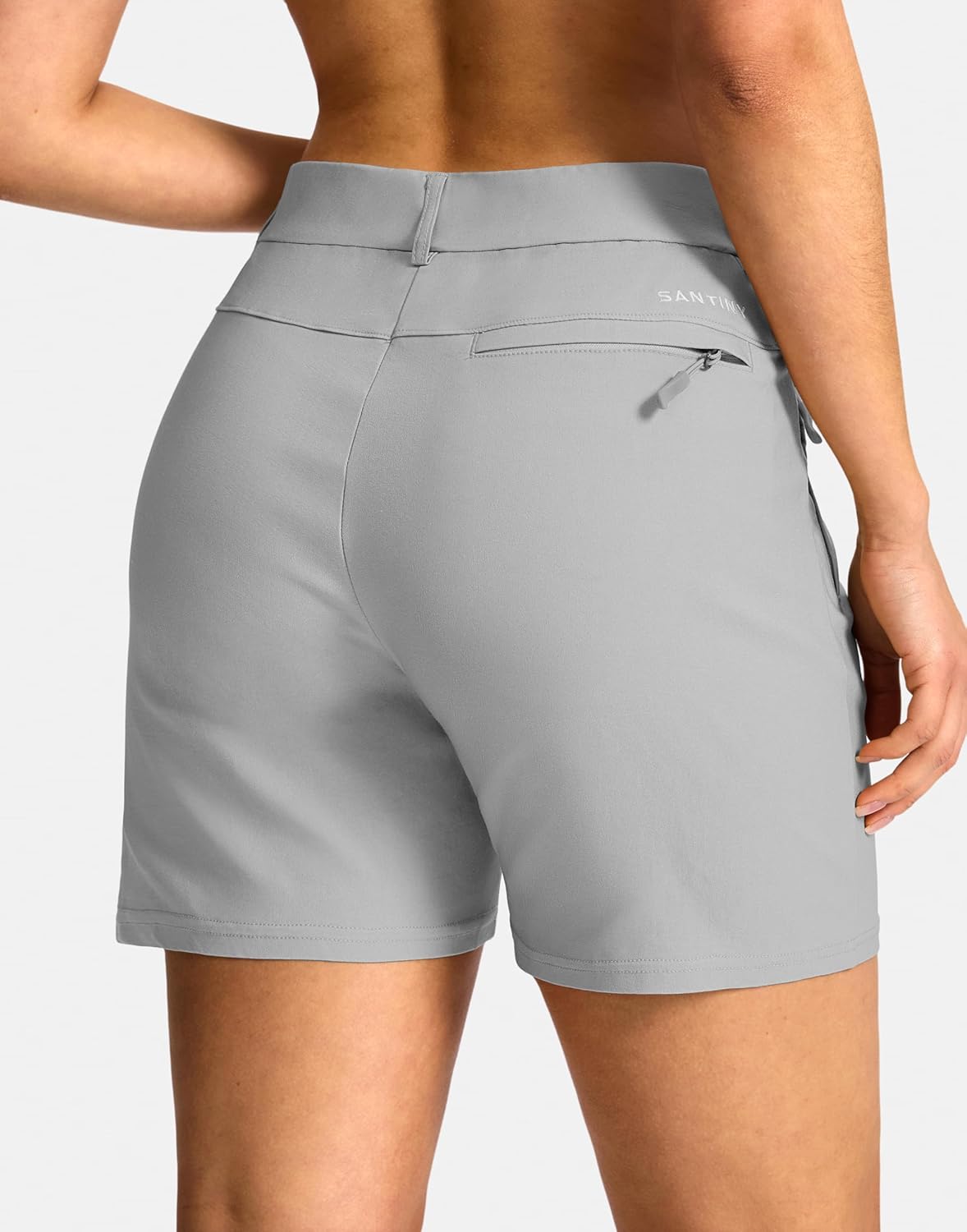 SANTINY Women's 5"/7" Hiking Golf Shorts with 3 Pockets Stretch Quick Dry Outdoor Travel Work Shorts for Women Casual Summer