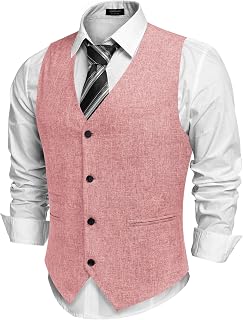 COOFANDY Men's Casual Business Vests Lightweight Waistcoat Slim Fit Suit Vest