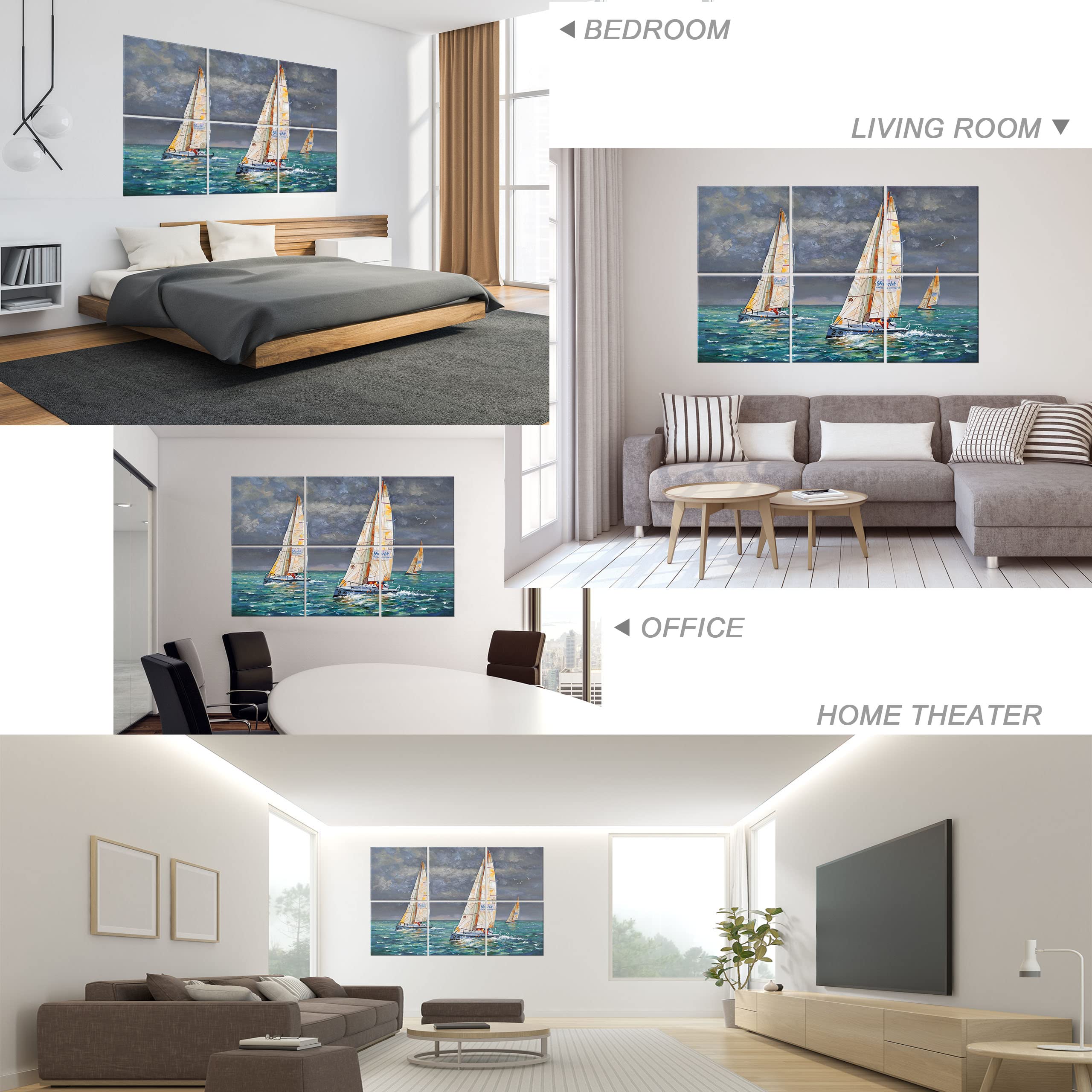 Ruonin.X 72"x48" inch Decorative Art Acoustic wall panels,Better Acoustic Treatment than foam, High-quality Sound Absorbing and Soundproof wall panels suitable for studios and homes--RACing Sail - Image 4