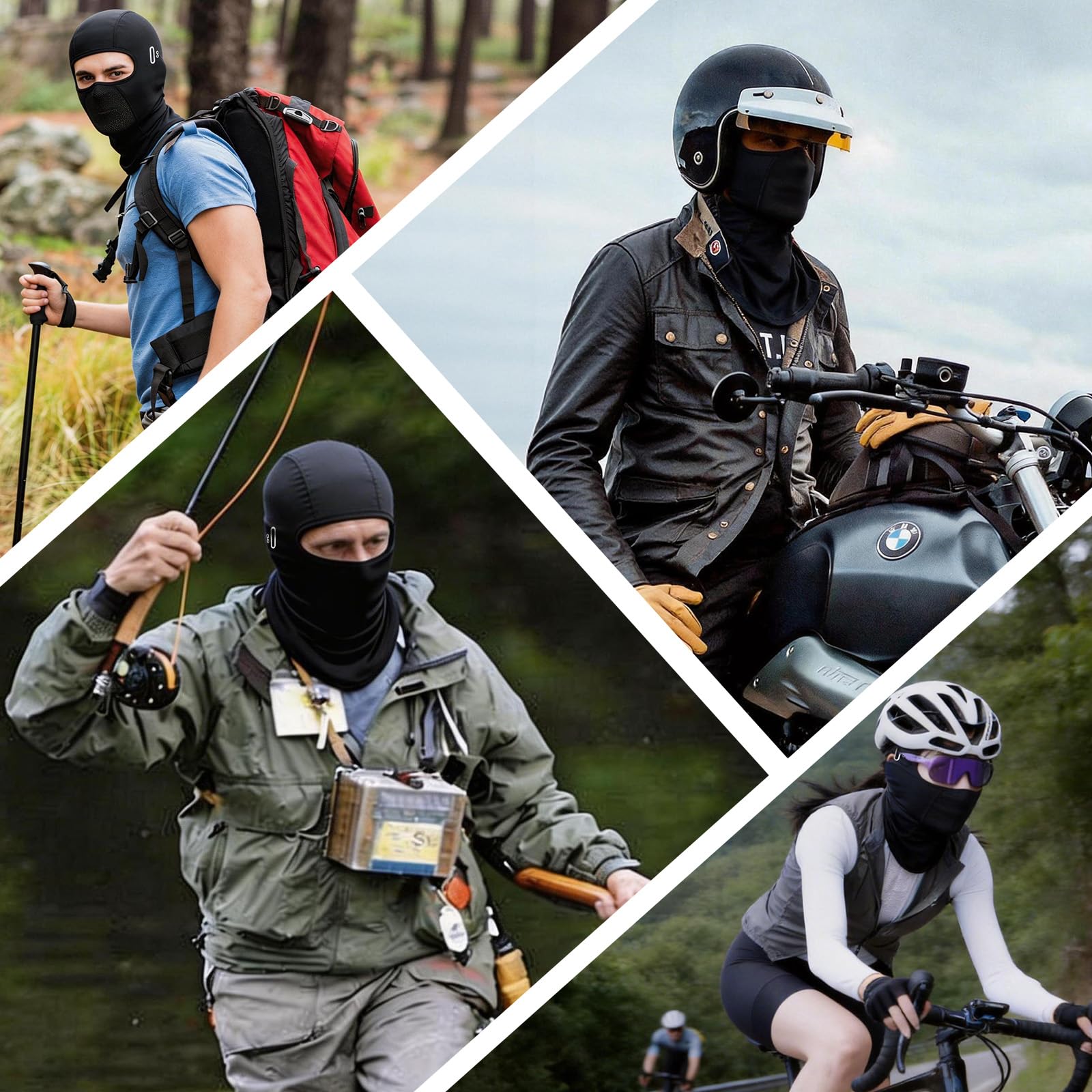 Pasamontañas transpirable para moto verano con agujeros gafas UV ciclismo bicicleta correr