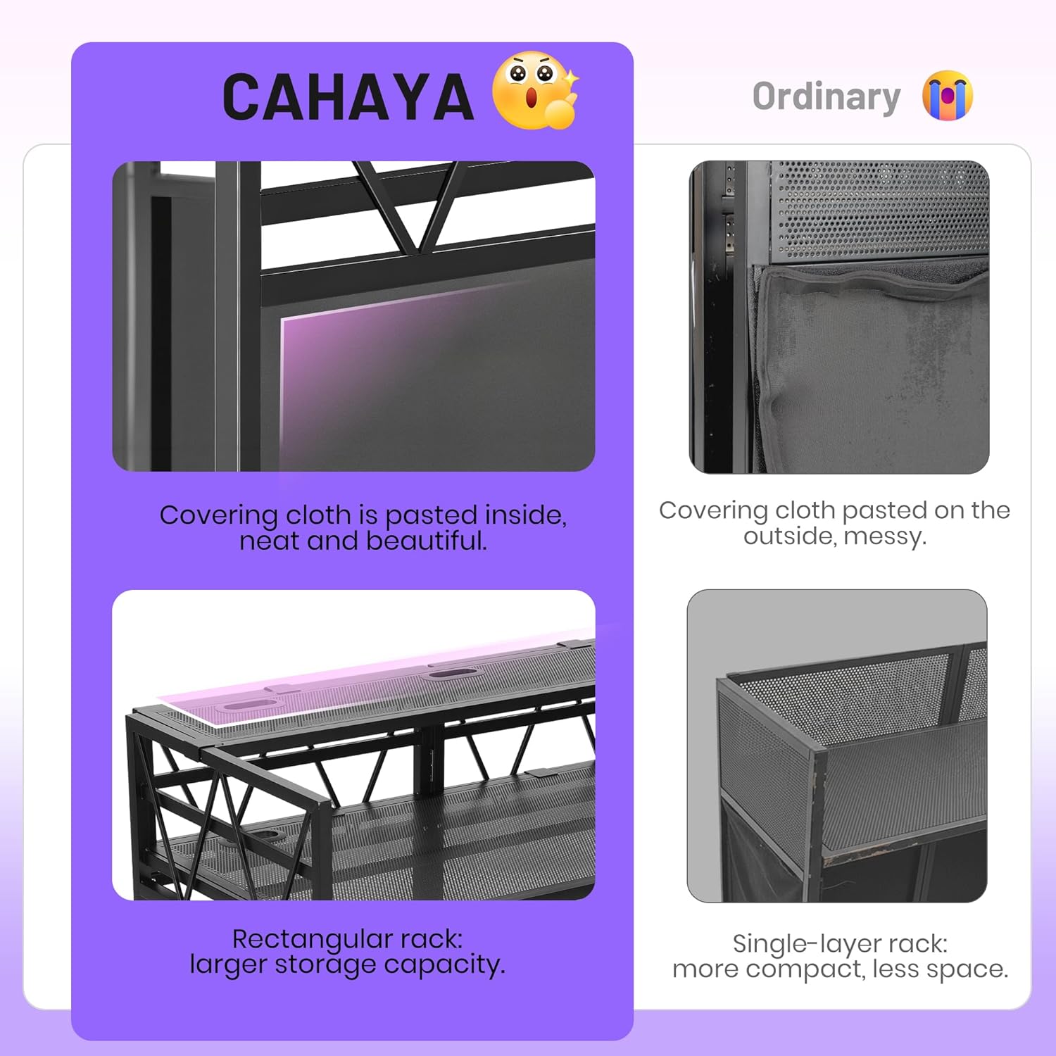 CAHAYA DJ Booth Stand Portable - DJ Table Facade for Laptop Double Top Storage Height Adjustable with Black & White Scrims DJ Stand Foldable with Storage Bag, Cable Holes, 40.7" L x 19.7" W, Black