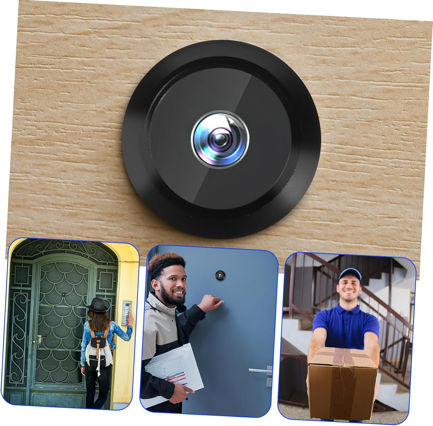Stainless Steel Door Viewer Digital Peephole Black Wide Angle Home Security