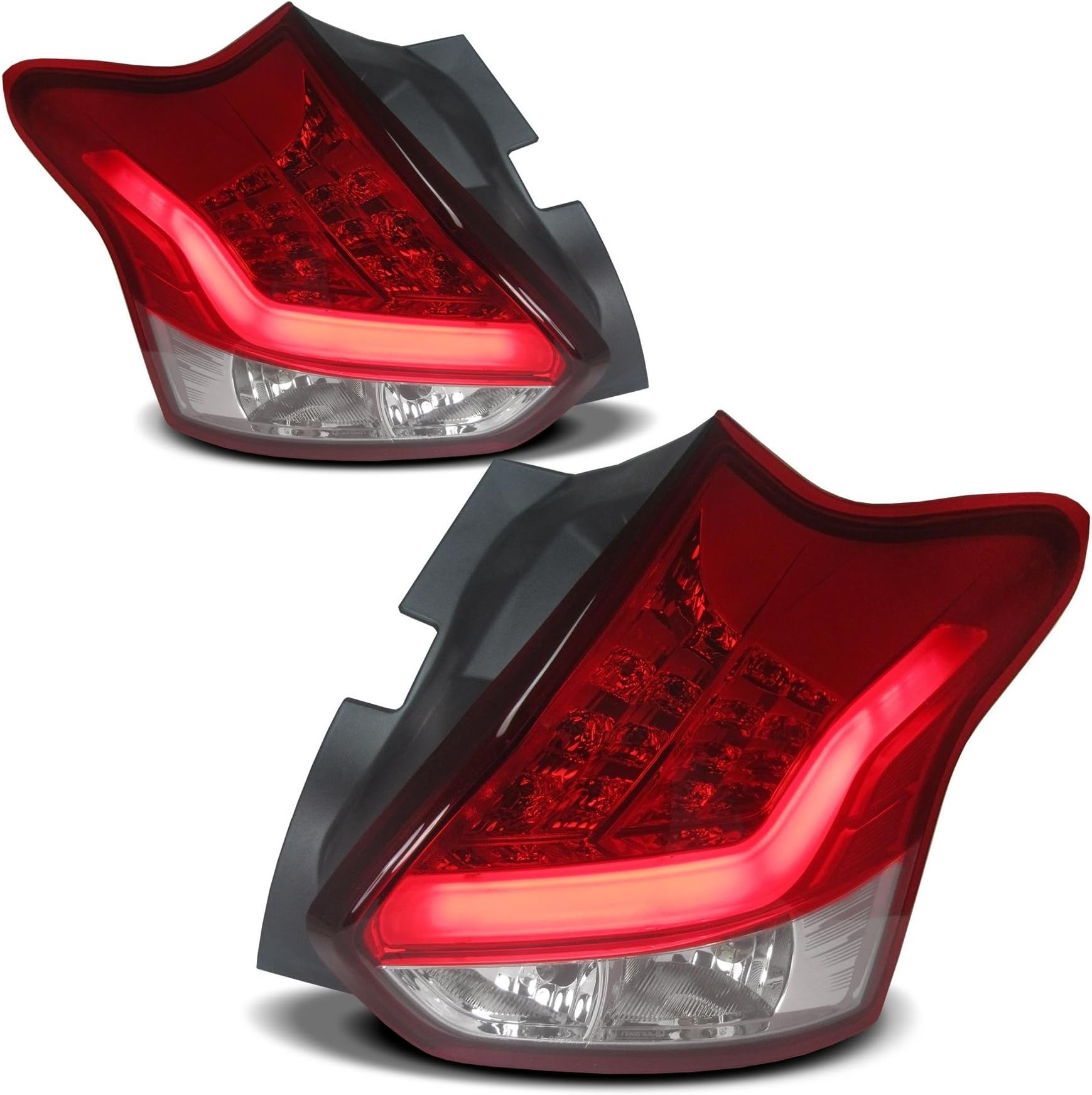 Junyan PRL1172 Hatchback Red/Clear LED Lightbar Rear Tail Lights