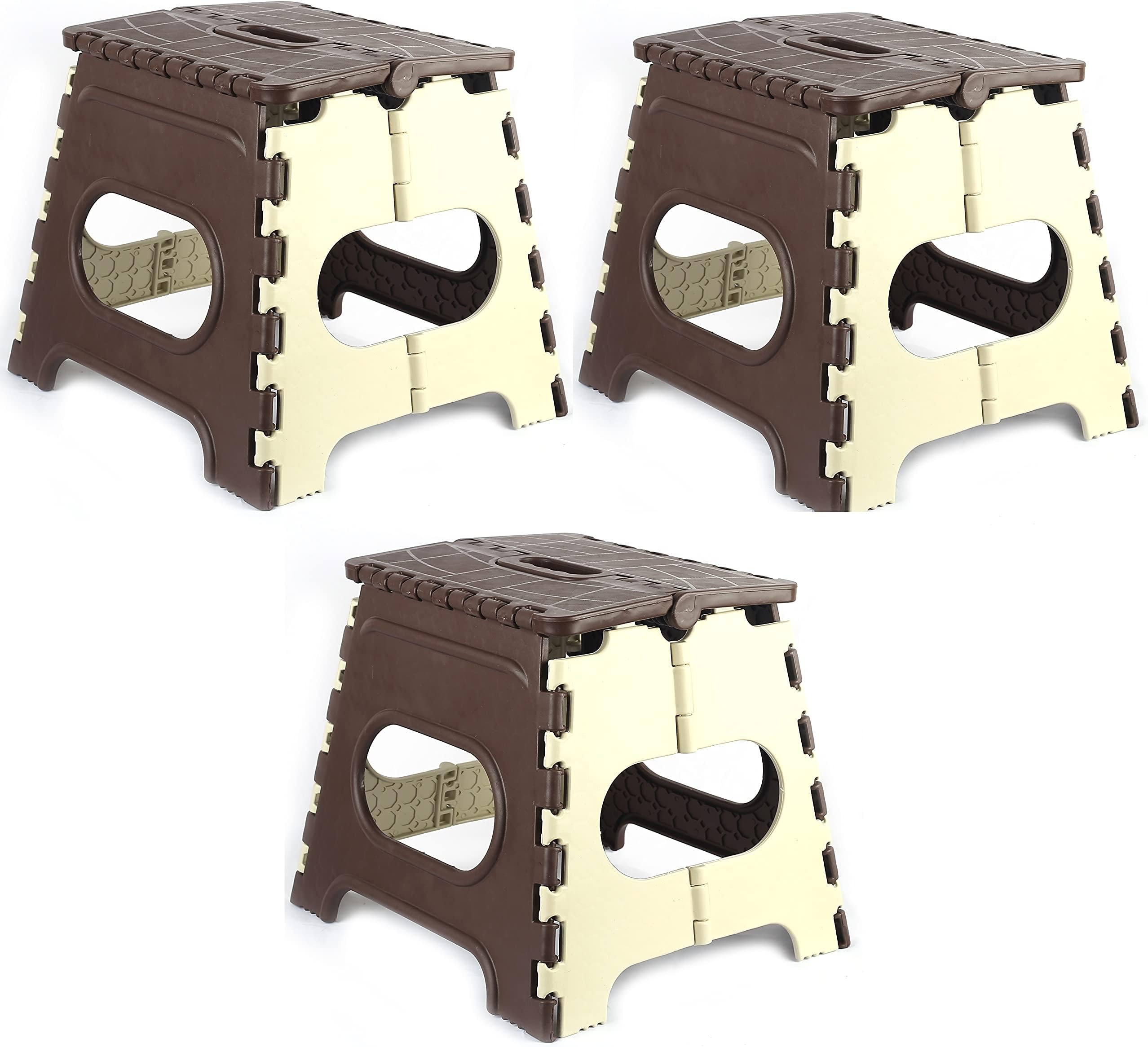 12 Inches Super Strong Folding Step Stool for Adults and Kids, Kitchen Stepping Stools, Garden Step Stool (Set of 3 PCS)