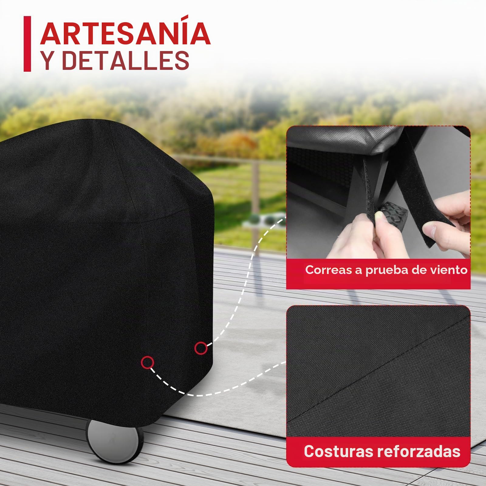 22 Inch Grill Cover for Weber Performer Charcoal Grills, 600D Heavy Duty BBQ Cover, Waterproof, Weather Resistant, UV and Fade Resistant, Compared to Weber 7152