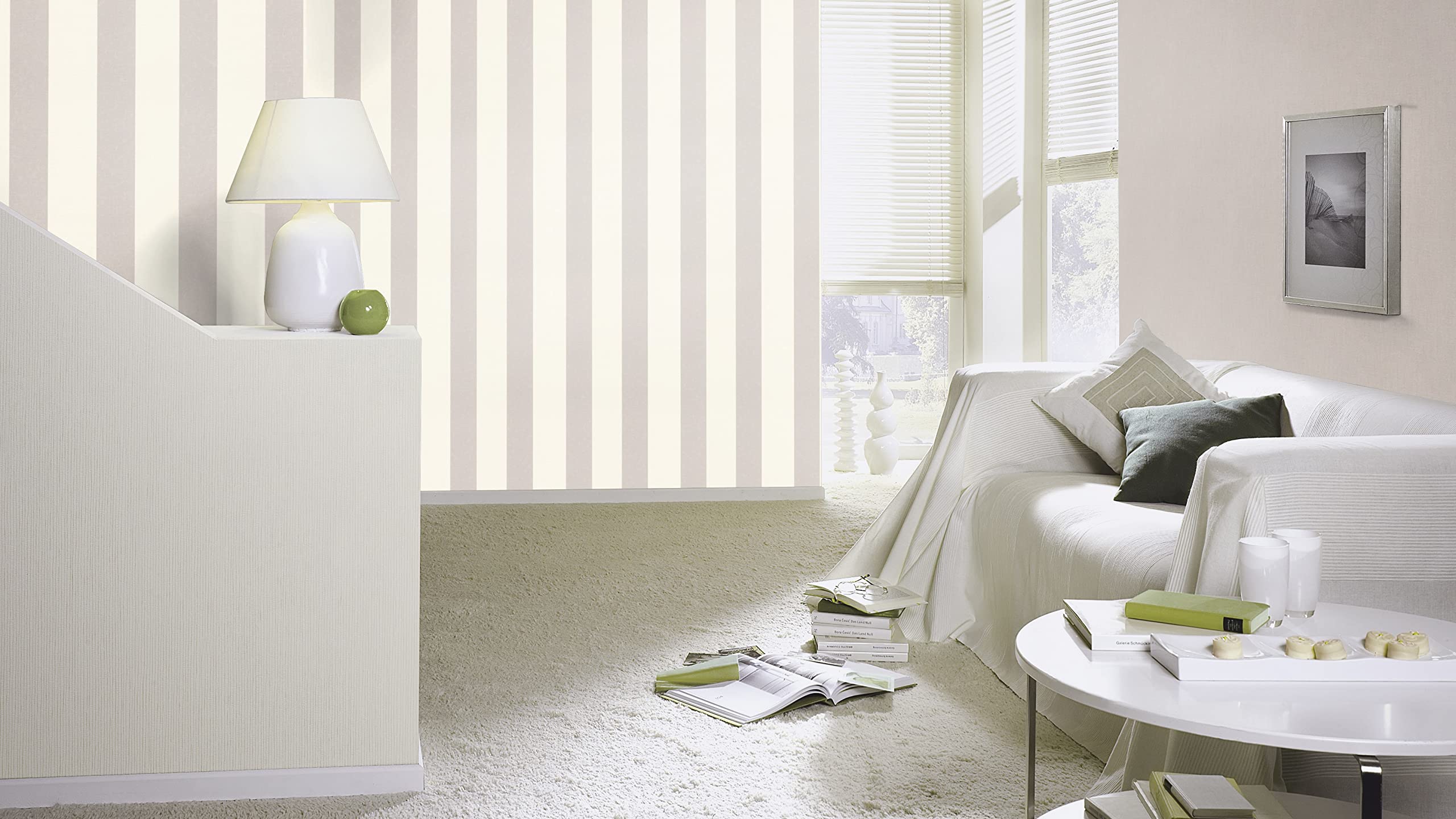 Rasch paperhangings Non Woven Wallpaper (universell) Grey White 10,05 m x 0,53 m Florentine III 485424, Grey-white, 53 x 1005 cm - Image 4