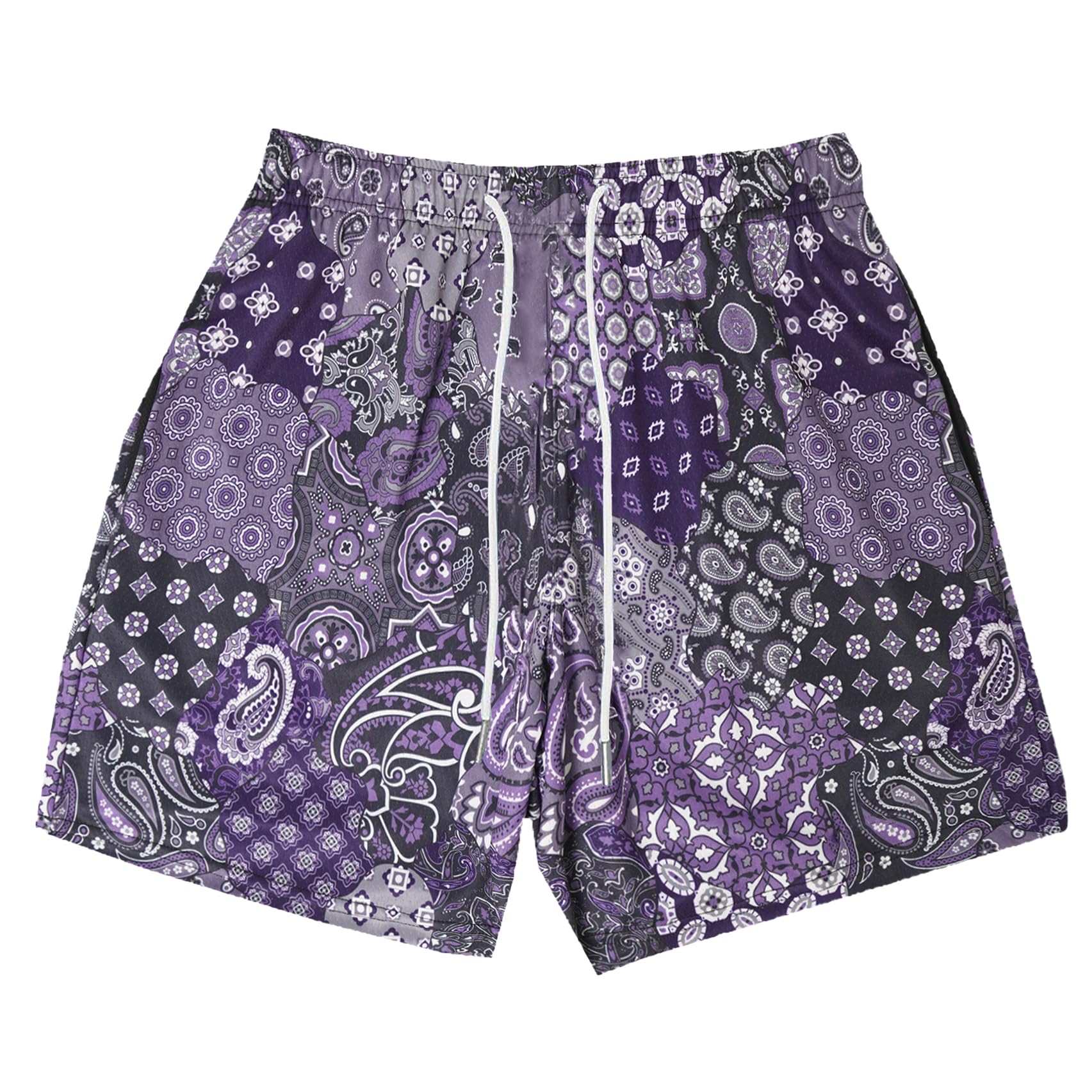 DIOTSR Mens Graphic Shorts Boho Paisley Shorts Athletic Basketball Bandana Shorts Running Streetwear Drawstring Waist