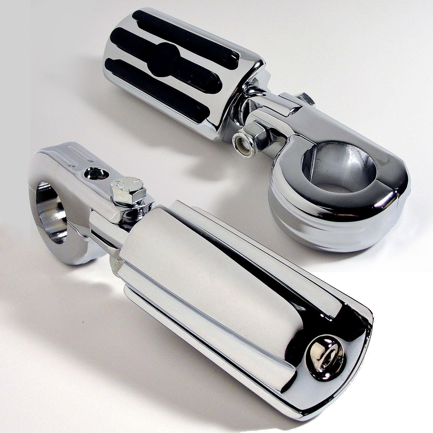 COMPLETE KIT - Highway Pegs Foot Rests to fit 1.25" Engine Guard - Compatible with Harley-Davidson Road Glide, Electra Glide, Road King, Street Glide