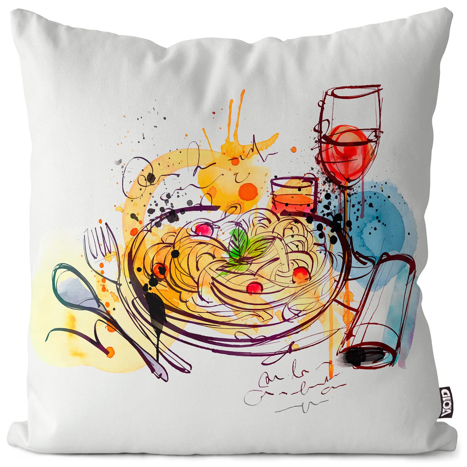 VOID Pasta Essen Restaurant Kissenbezug Kissenhülle Sofakissen Kissen Deko Outdoor-Kissen Dekokissen, Kissen Größe:60 x 60 cm