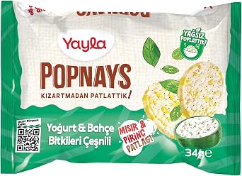 Yayla Popnays Yoğurt Bahçe Bitkileri Mısır ve Pirinç Patlağı 4'lü 34 Gram