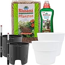 LENI Hydroponics Complete Set | Hydro Irrigation System | Complete System with Culture Pot, Watering Indicator, Plant Clay, Fertiliser | Flower Pot Classic Diameter 26 cm Height 22 cm | For Indoor