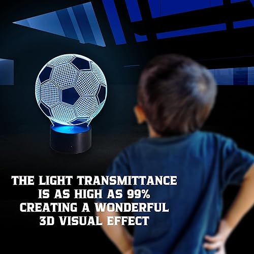Miniatura 5 de Killer's Instinct Outdoors Luz nocturna para niños 3D de fútbol  Lámpara de luces 3D ilusión para niños, decoración de dormitorio de niños, 7