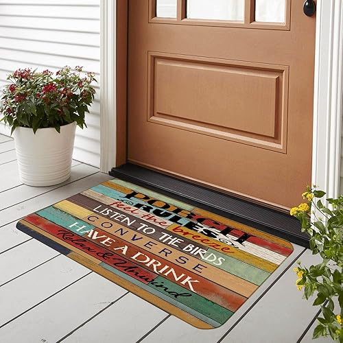 Miniatura 2 de Porch Rules The Porch is Our Happy Place - Juego de 2 tapetes de 17 x 30 pulgadas, para interiores y exteriores, decoración para porche delantero,