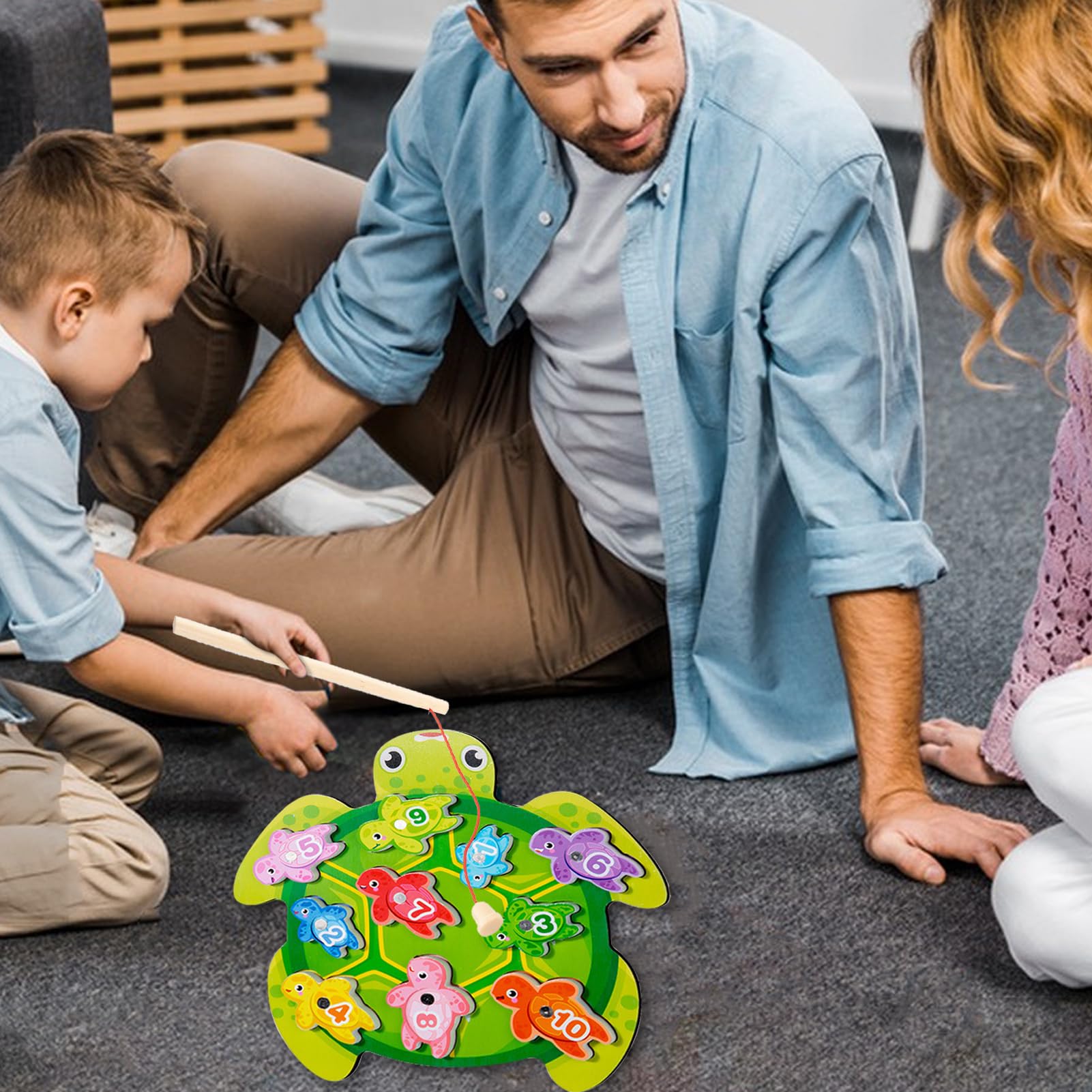 Game di pesca magnetica, giocattolo da pesca magnetico - Game di pesca dei numeri magnetici - Assistenza didattica per l'apprendimento in età prescolare, strumento di familiare interattivo per bambini