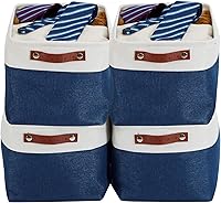 Vista 61 de DECOMOMO Cestas de almacenamiento para estantes, contenedores de almacenamiento de tela, organizadores de armario de lino y almacenamiento