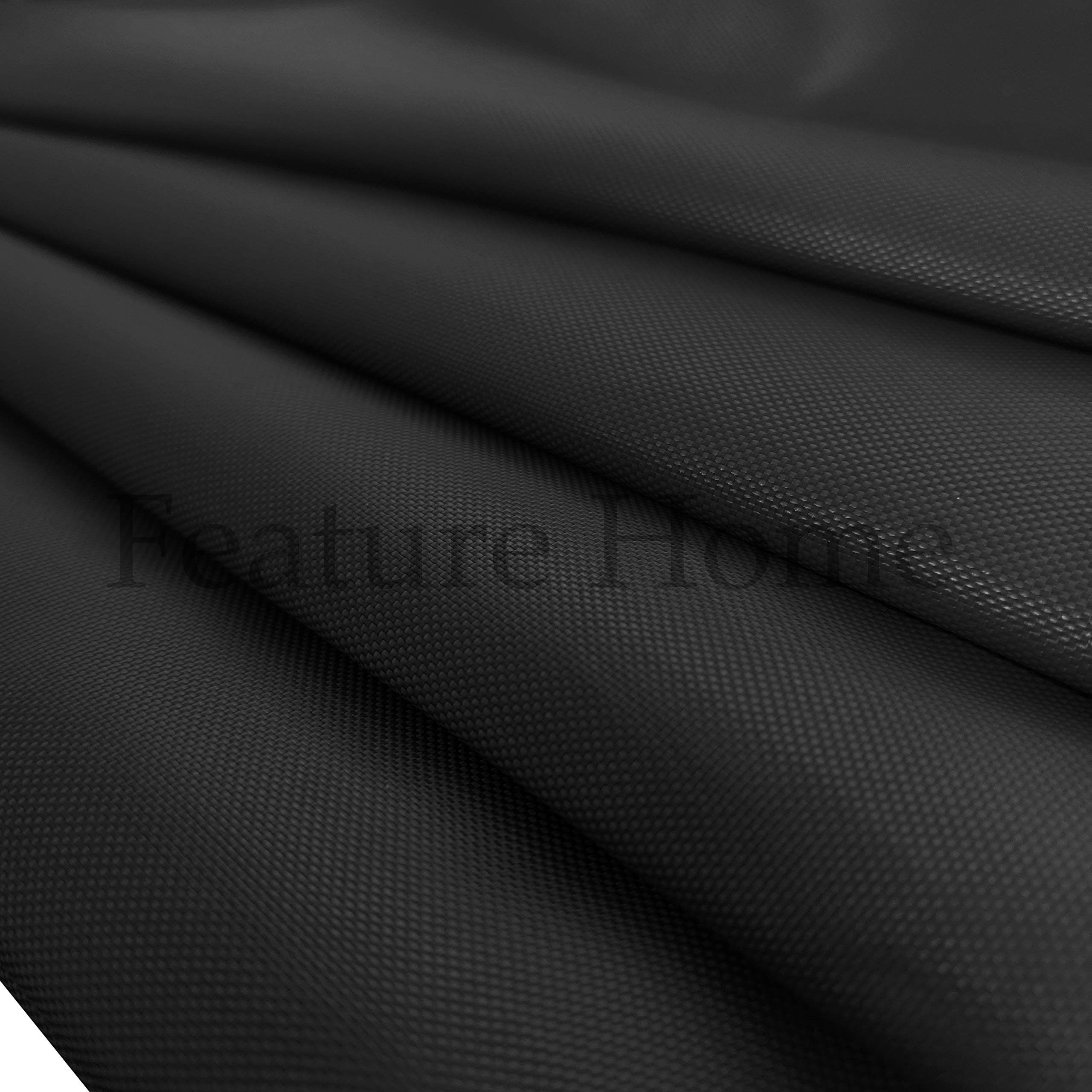 Feature Home Black High-Quality 1000D Waterproof Fabric - High-Durability And Sold By The Metre (Black)