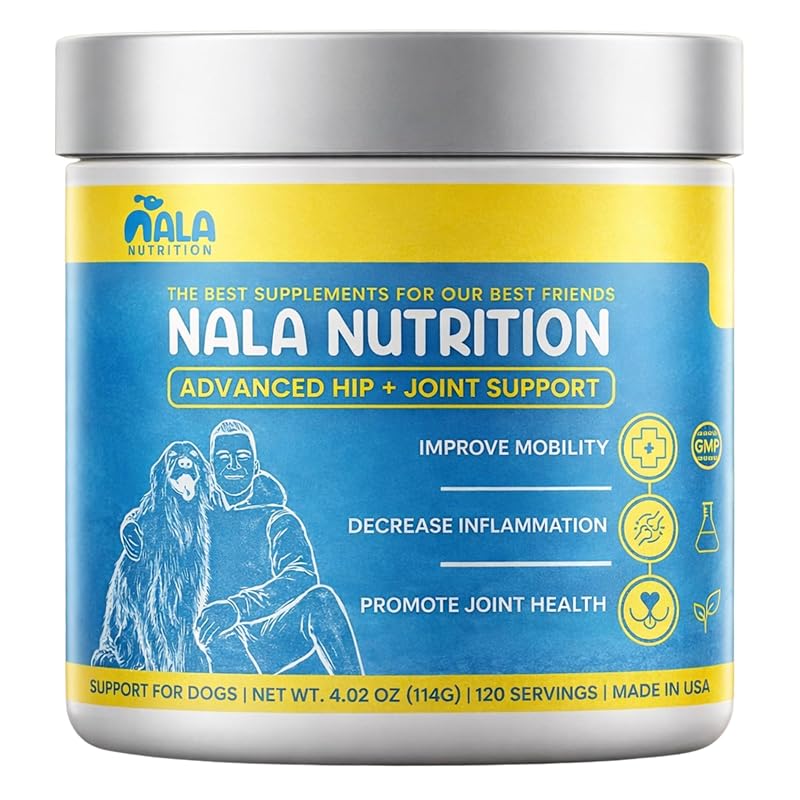 Suplemento em Pó para Quadril e Articulações de Cães Nala Nutrition com Glucosamina e Condroitina, 120 porções