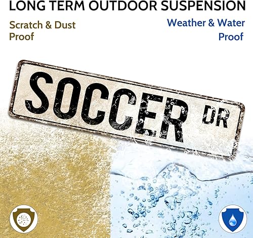 Miniatura 5 de Letreros de hojalata para decoración del hogar, letrero de fútbol para aficionado, jugador de fútbol, regalo de fútbol, decoración de fútbol,