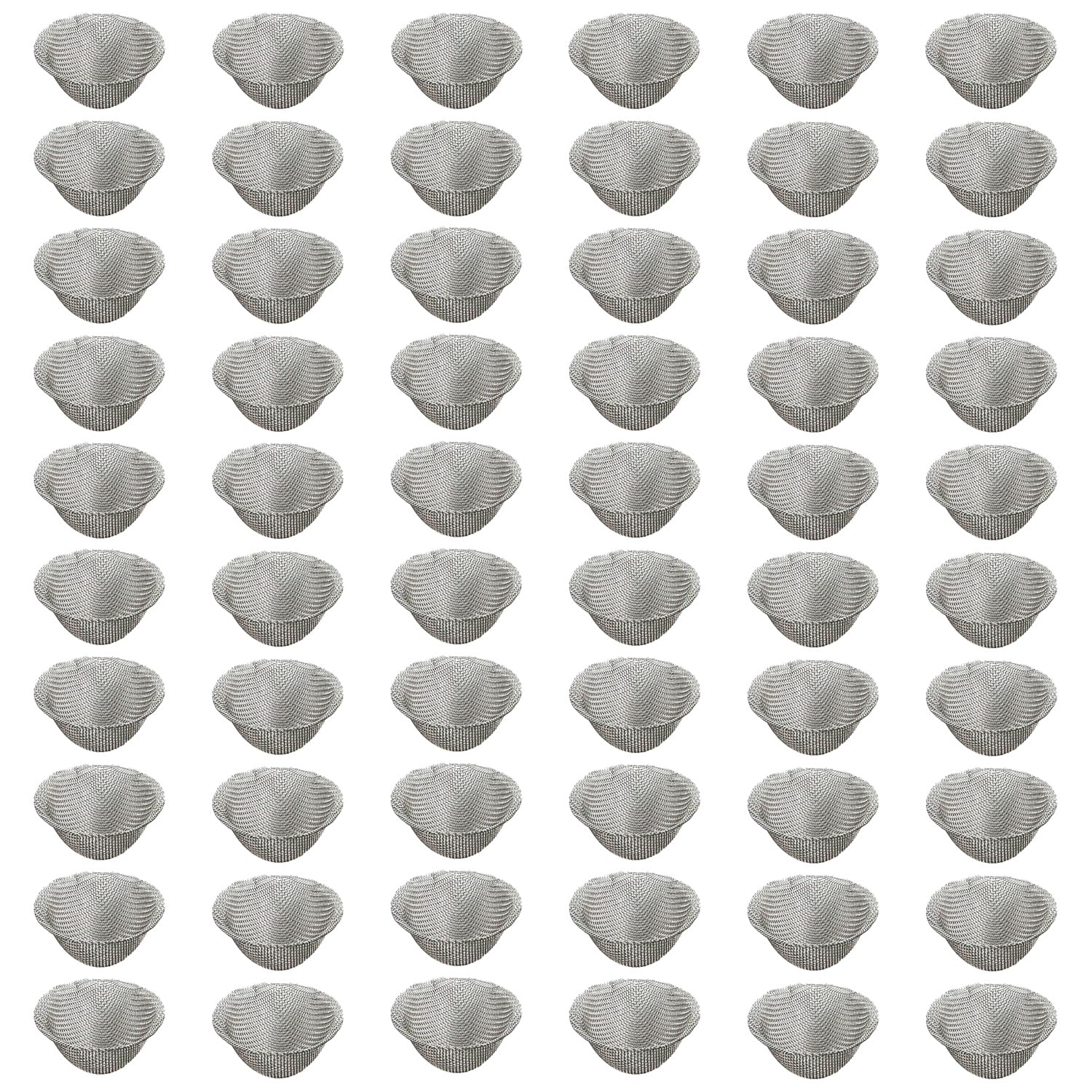 60 Pcs Tapered Screens Filter, 16mm Bowl Mesh Gauzes Filter, Reusable Mesh Bowl Screens, Pre Cut Stainless Steel Screen, Metal Wire Mesh Filter, for Household, Industrial, Laboratory