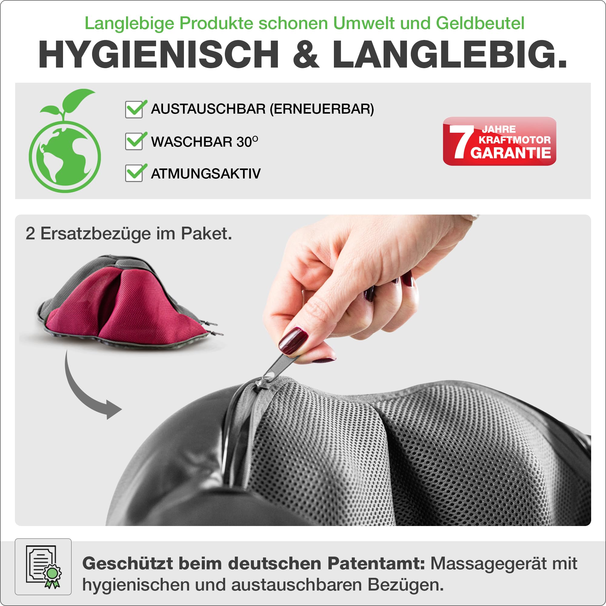 DONNERBERG® Das Original Nackenmassagegerät mit Wärme 7 Jahre Kraftmotor Garantie Shiatsu Massagegerät für Nacken Schulter Massage Vibration TÜV geprüft