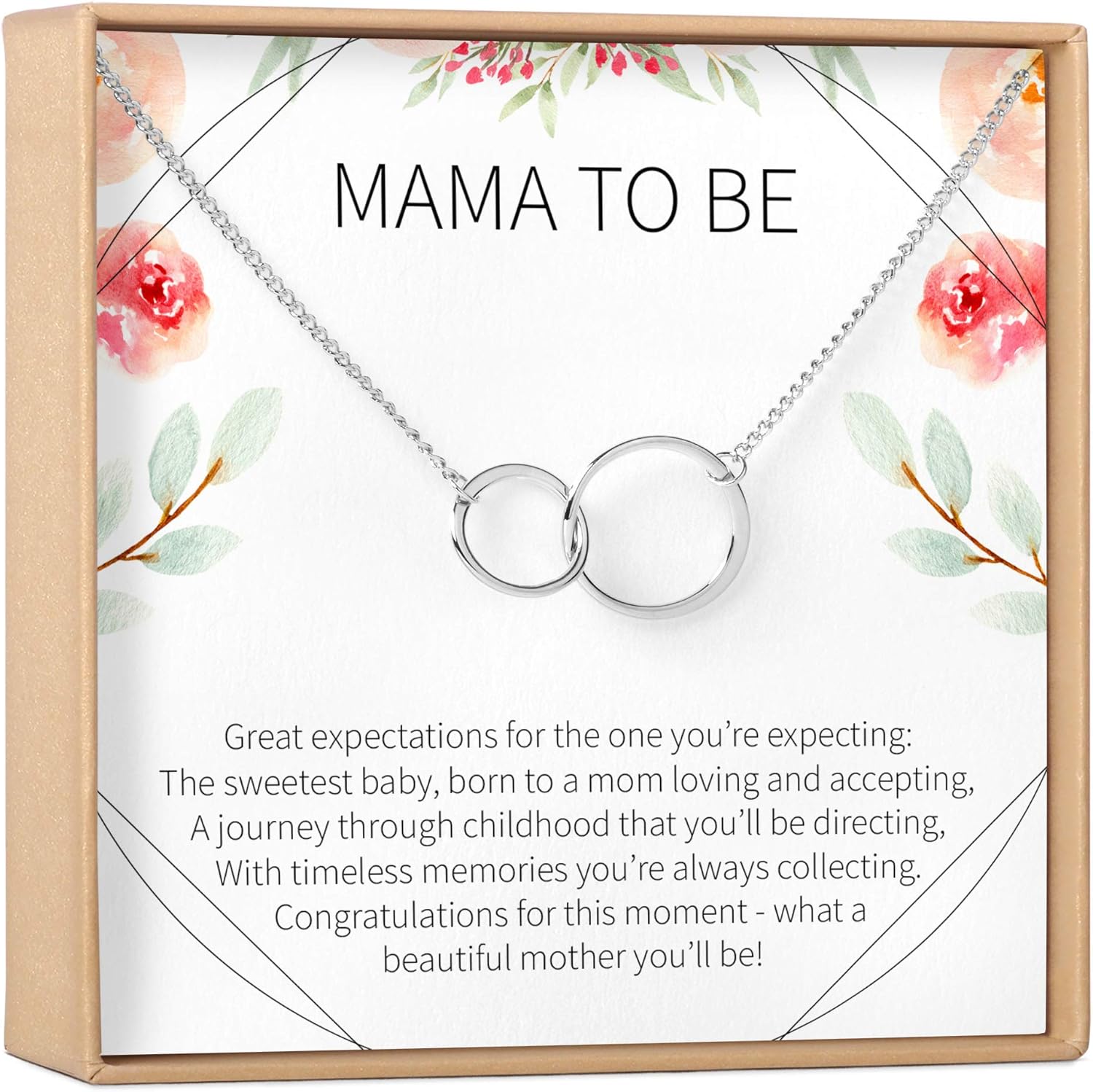 Dear Ava Mom to be Necklace | Pregnancy Gift For Women and Girls | Sterling Silver Modern Jewelry Pendant with Heartfelt Card | Gifts for Pregnant Daughter New Moms