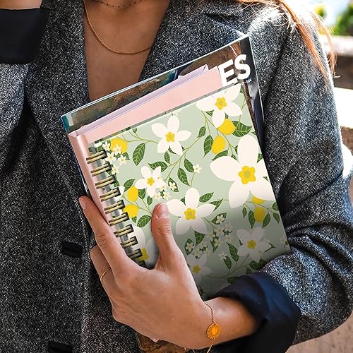 Miniatura 6 de Cuaderno con espiral, encuadernación fuerte de doble alambre con papel de primera calidad para niñas y mujeres, 60 hojas A5 con rayas