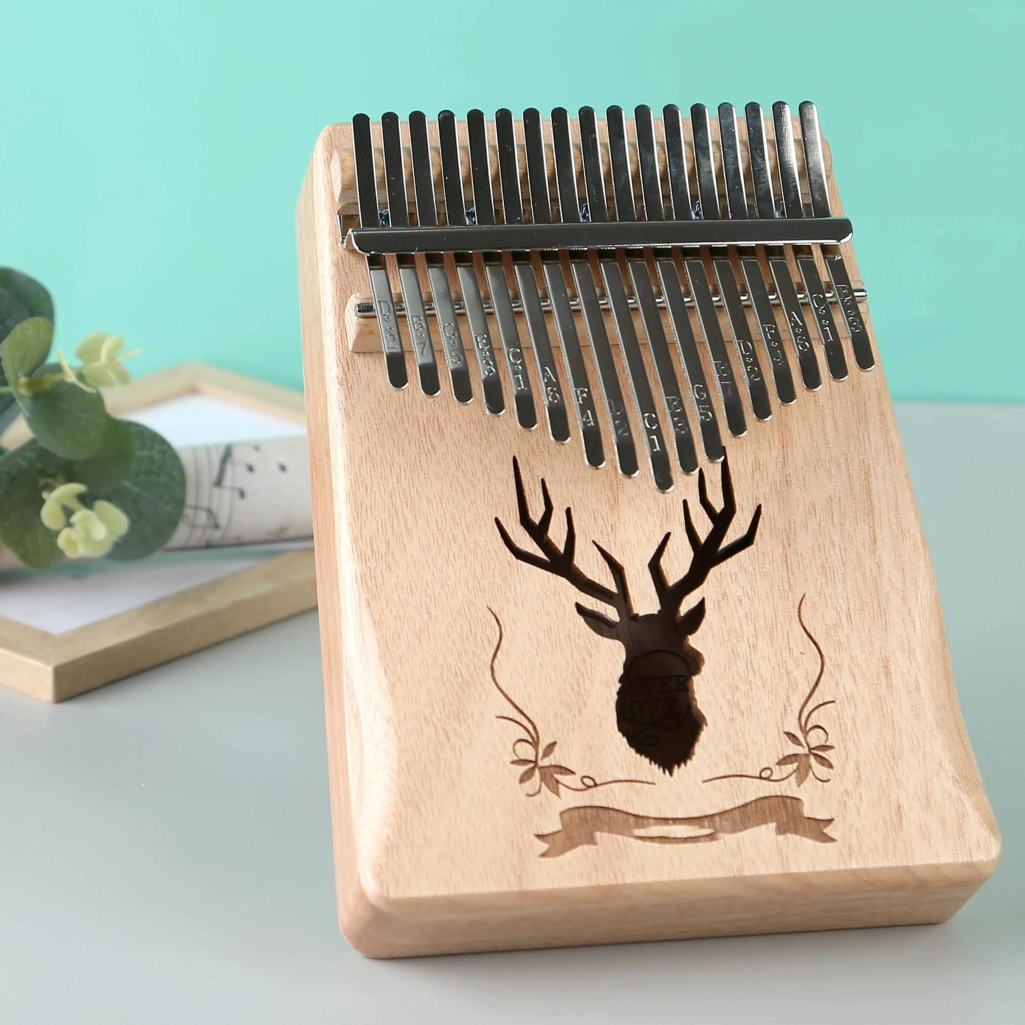 Kalimba Principiantes El Juego De Piano De Pulgar Kalimba De 17 Teclas Está Disponible Como Un Instrumento Portátil Afinado A Mano.(Redeer varnish)